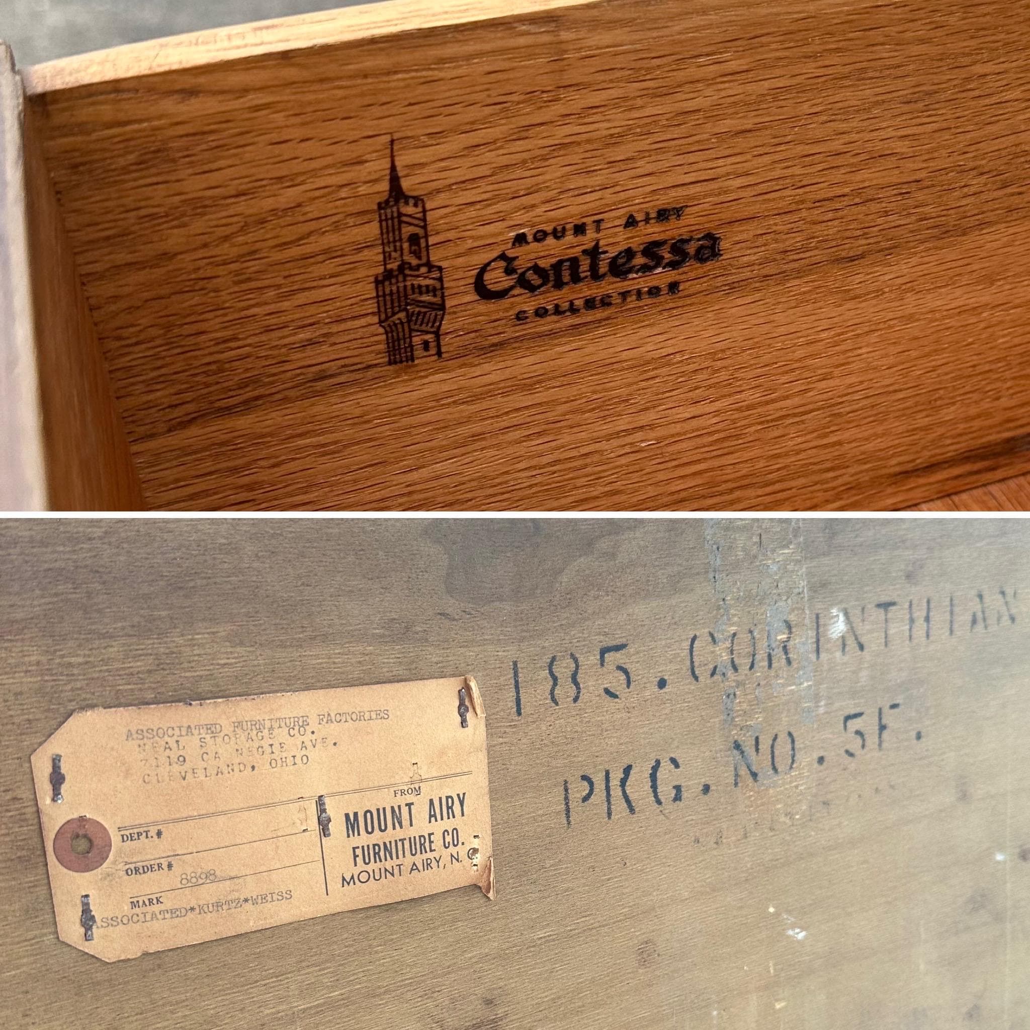 Mid Century Modern Gentleman's Chest - Vintage Mount Airy Furniture Contessa Collection Wood MCM Highboy Dresser 4 Drawers & Storage Cabinet - Thumbnail 9