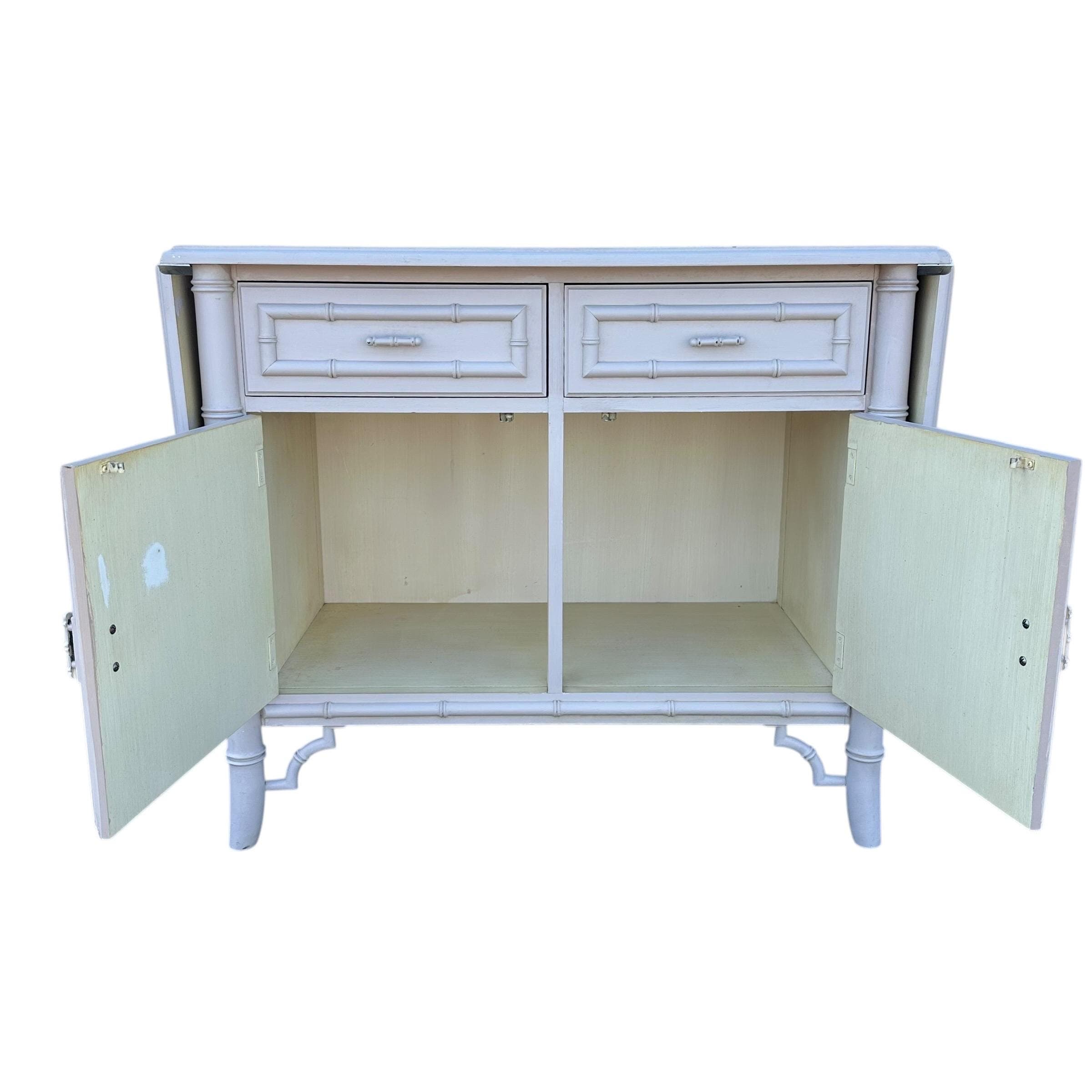 Faux Bamboo Table Server Cart by Dixie Aloha - Vintage Fretwork Hollywood Regency Chinoiserie Coastal Furniture - Thumbnail 10