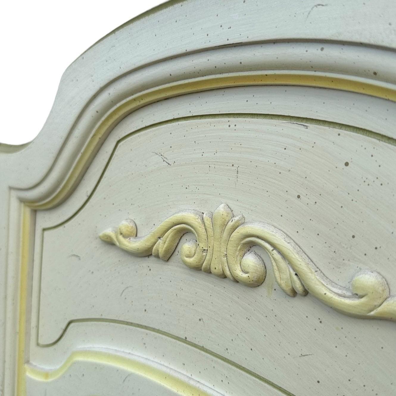 French Country Mirrors by Dixie 46x19 LOCAL PICKUP Set of 2 Arched Vintage White Yellow Green Decorative Curved Rounded Provincial Pair - Thumbnail 3