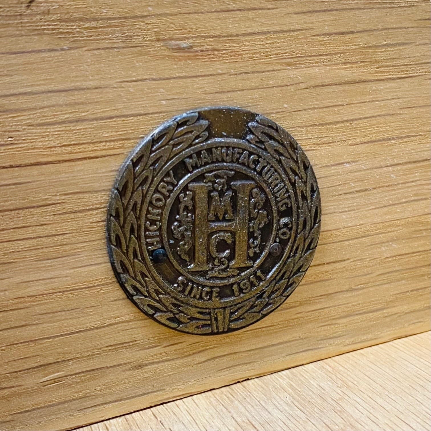 Vintage Hickory Furniture Chest with 4 Drawer Brass Ring Pulls | Mid Century Modern Cream & Gold Wood Dresser - MCM Bedroom Storage - Thumbnail 4