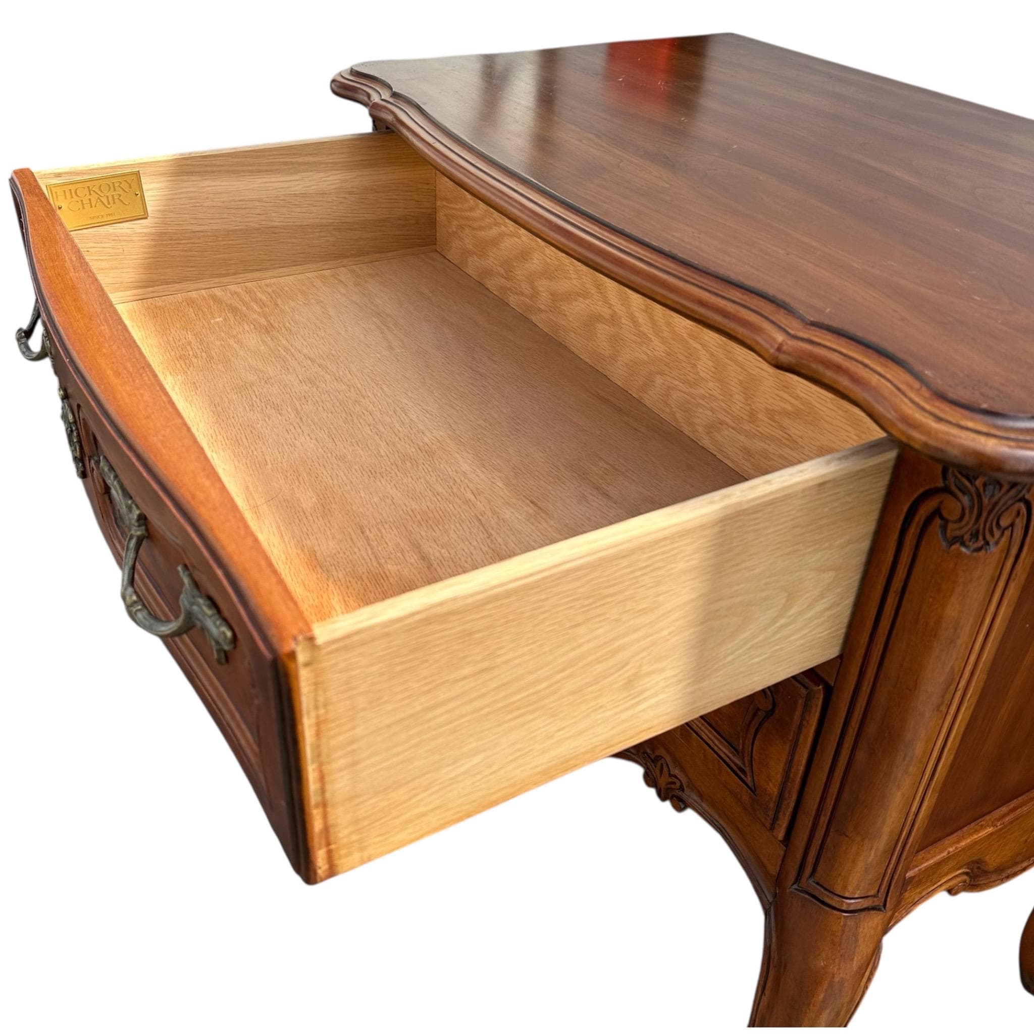 Louis XV Style Commode by Hickory Chair 30” Vintage French Provincial Cherry Wood Chest - Thumbnail 7