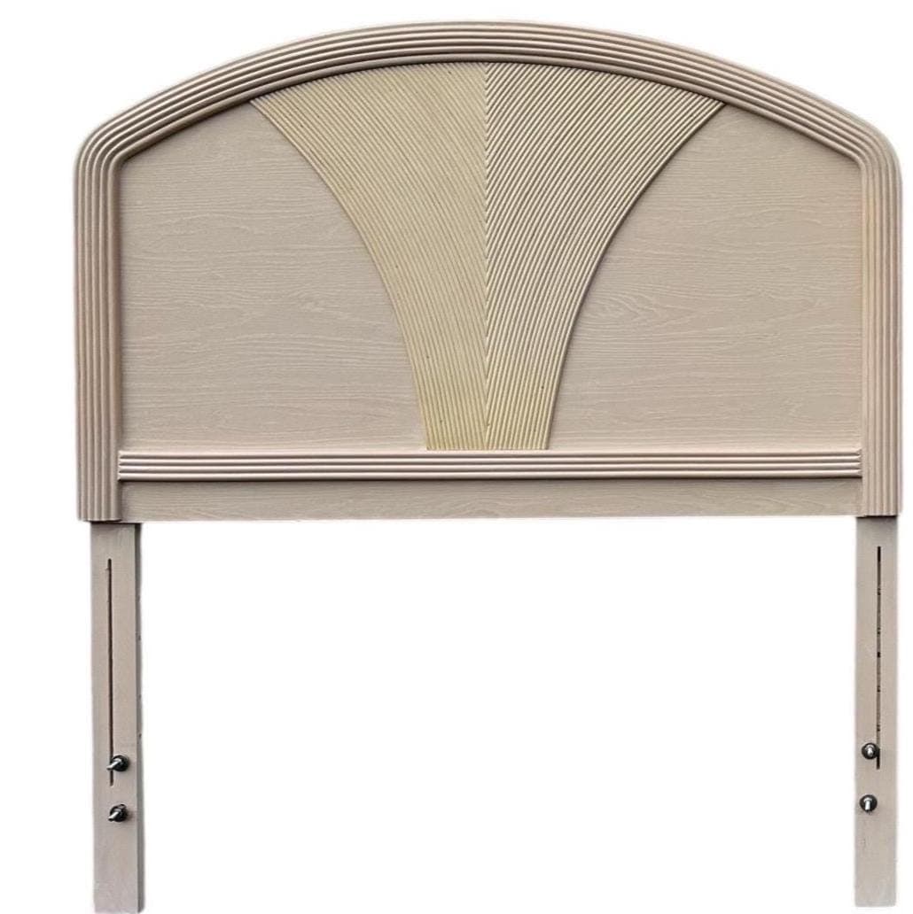 Pencil Reed Twin Headboard - Vintage Coastal Whitewashed Wood Bedroom Furniture - Image 1