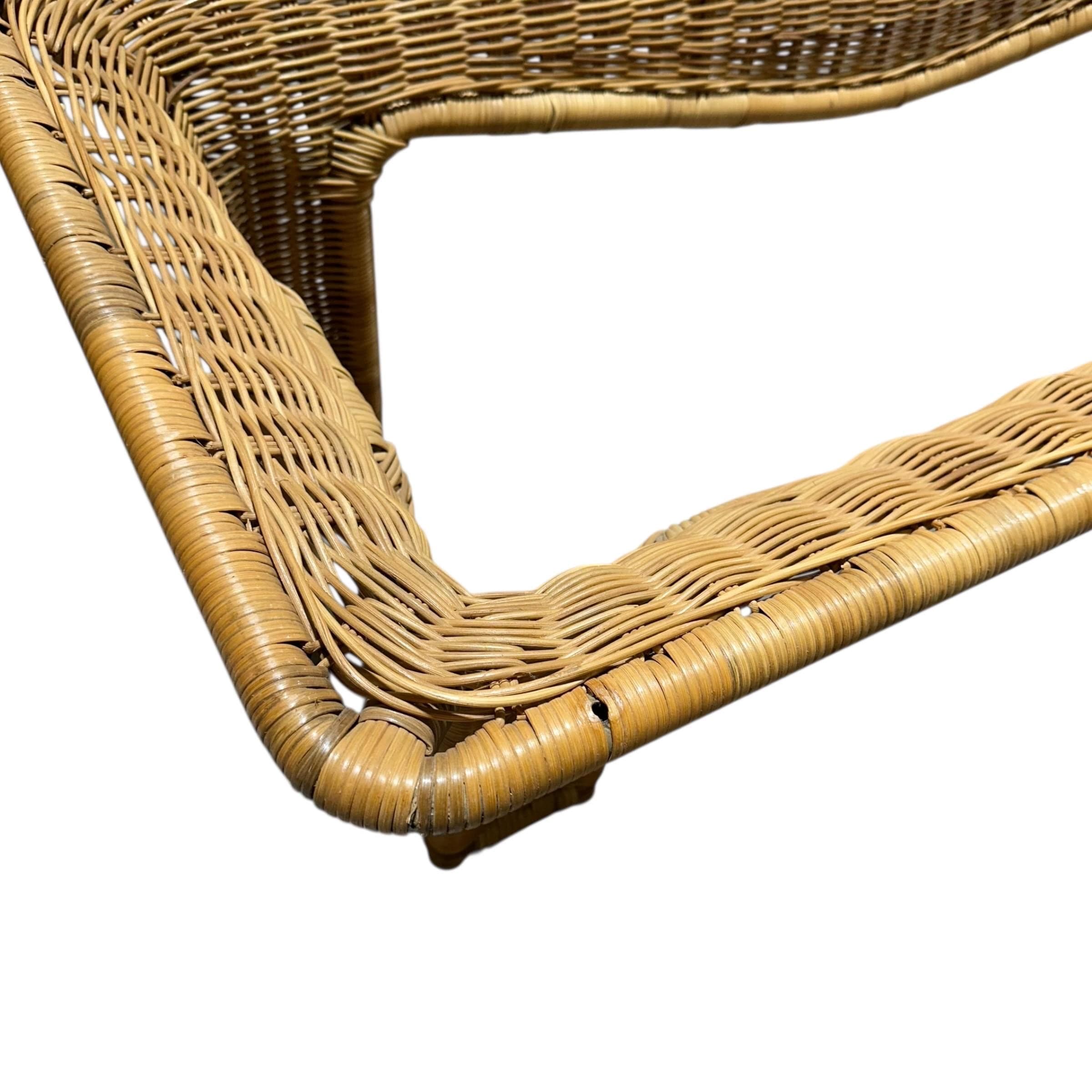 Rattan Coffee Table 56” Long - Vintage Rectangular Coastal Boho Chic Hollywood Regency Bamboo Style Furniture - Thumbnail 10