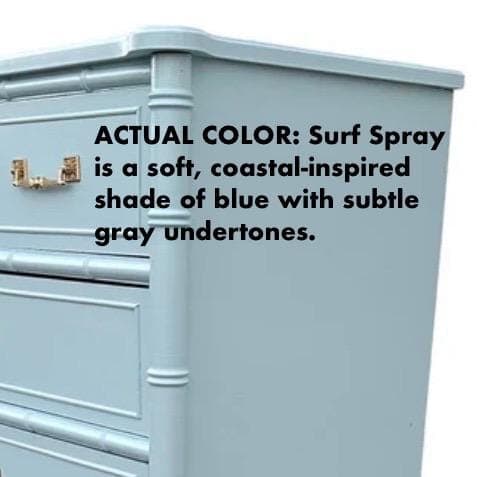 Chinese Chippendale Queen Headboard by Henry Link Bali Hai Painted Surf Spray Blue - Vintage Faux Bamboo Fretwork Full Chinoiserie Coastal - Thumbnail 3