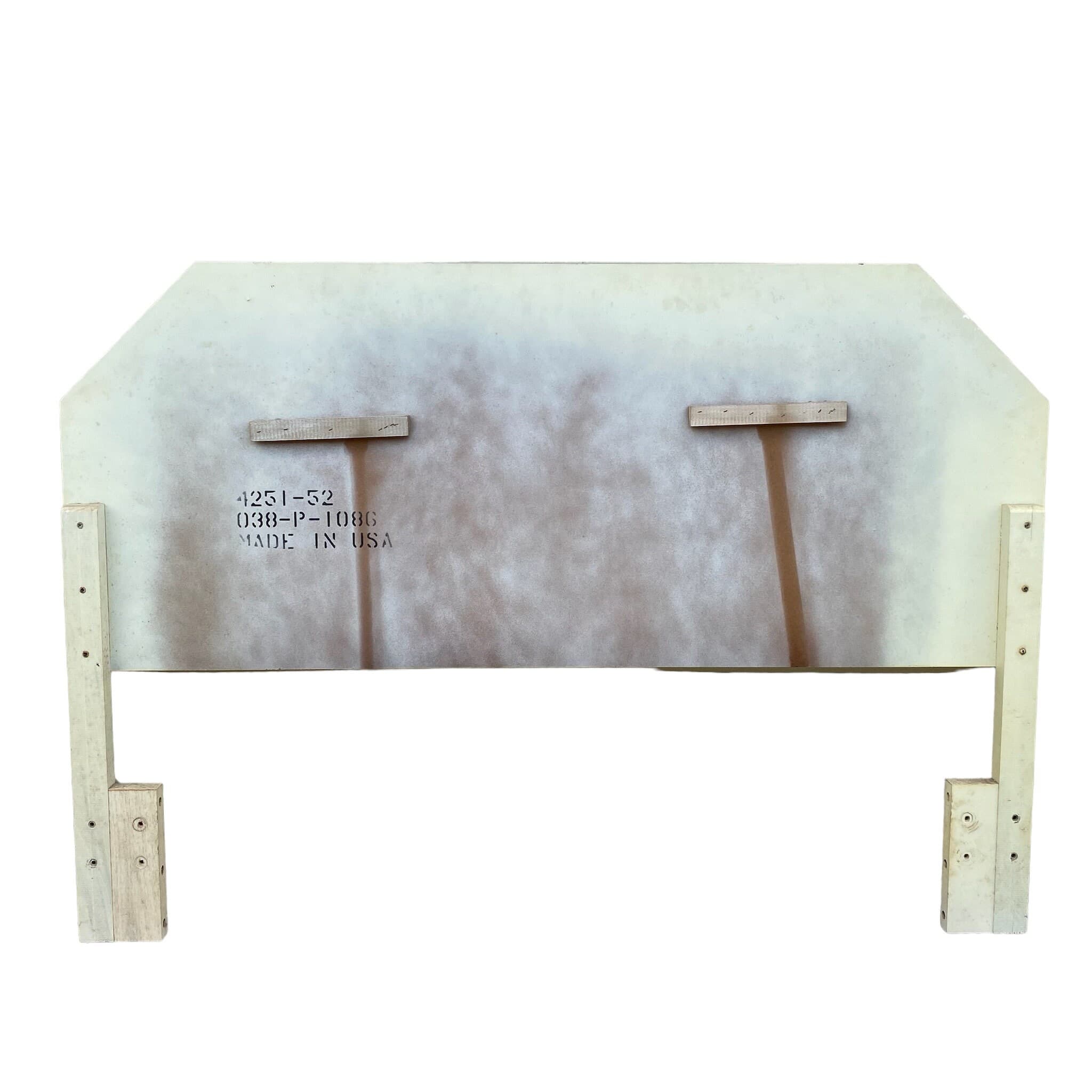 Faux Bamboo Queen Headboard with Rattan Wicker - Vintage White Broyhill Coastal Hollywood Regency Bedroom Furniture - Thumbnail 7