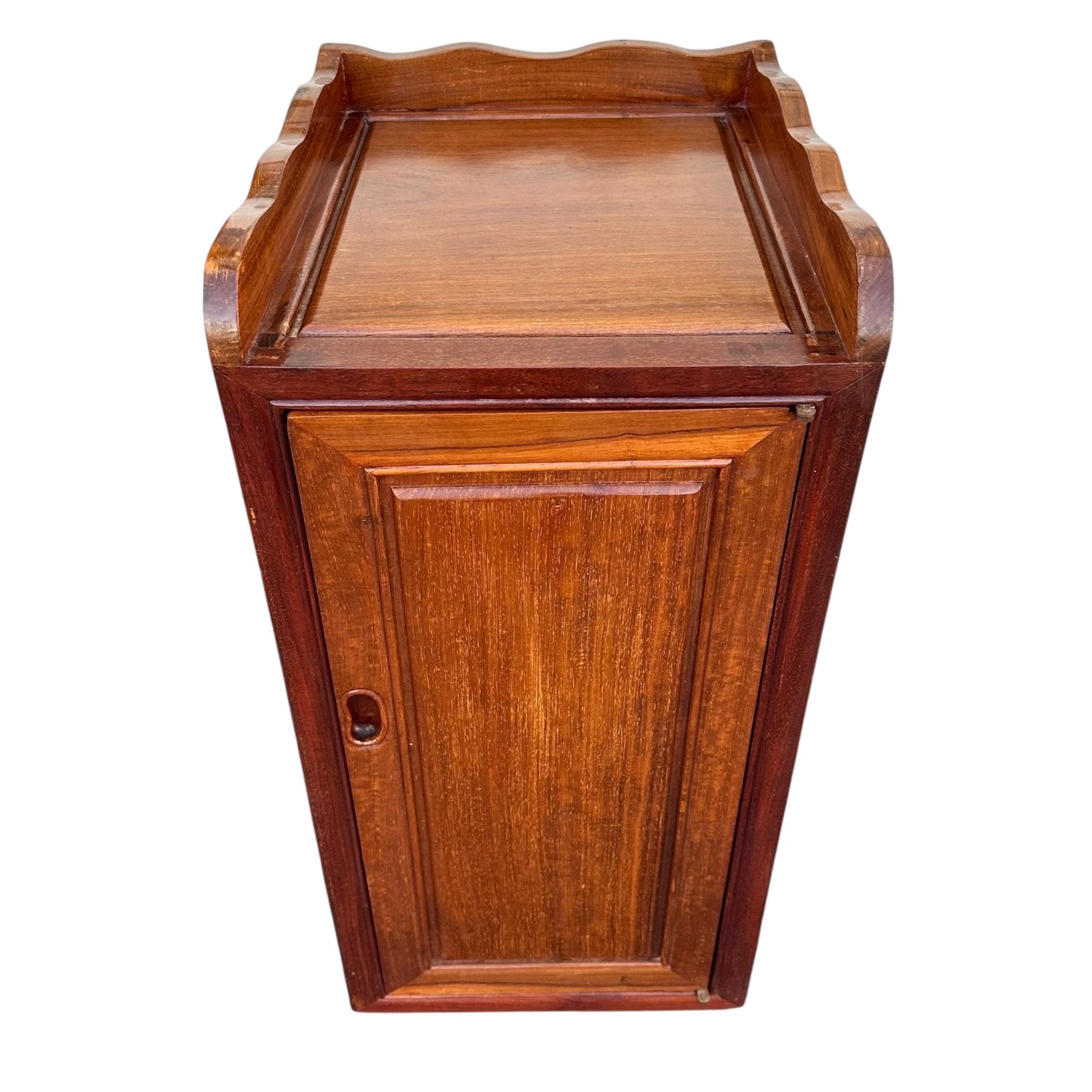 Vintage Chinoiserie Cabinet - Solid Wood Accent Table, Mortise & Tenon Joinery - Thumbnail 10