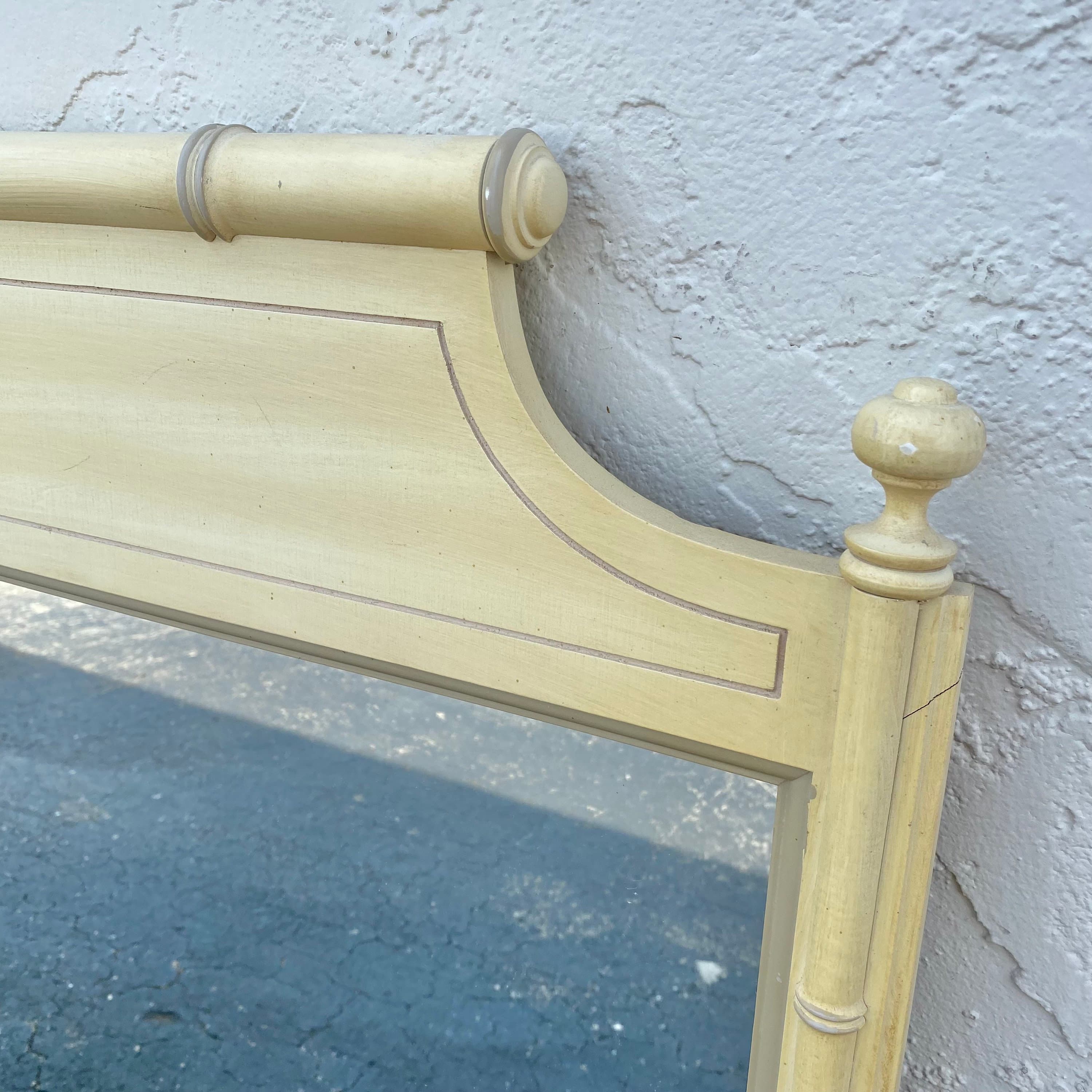 Henry Link Mirror 39x25 LOCAL PICKUP Vintage Beige Faux Bamboo Coastal Hollywood Regency - Thumbnail 6