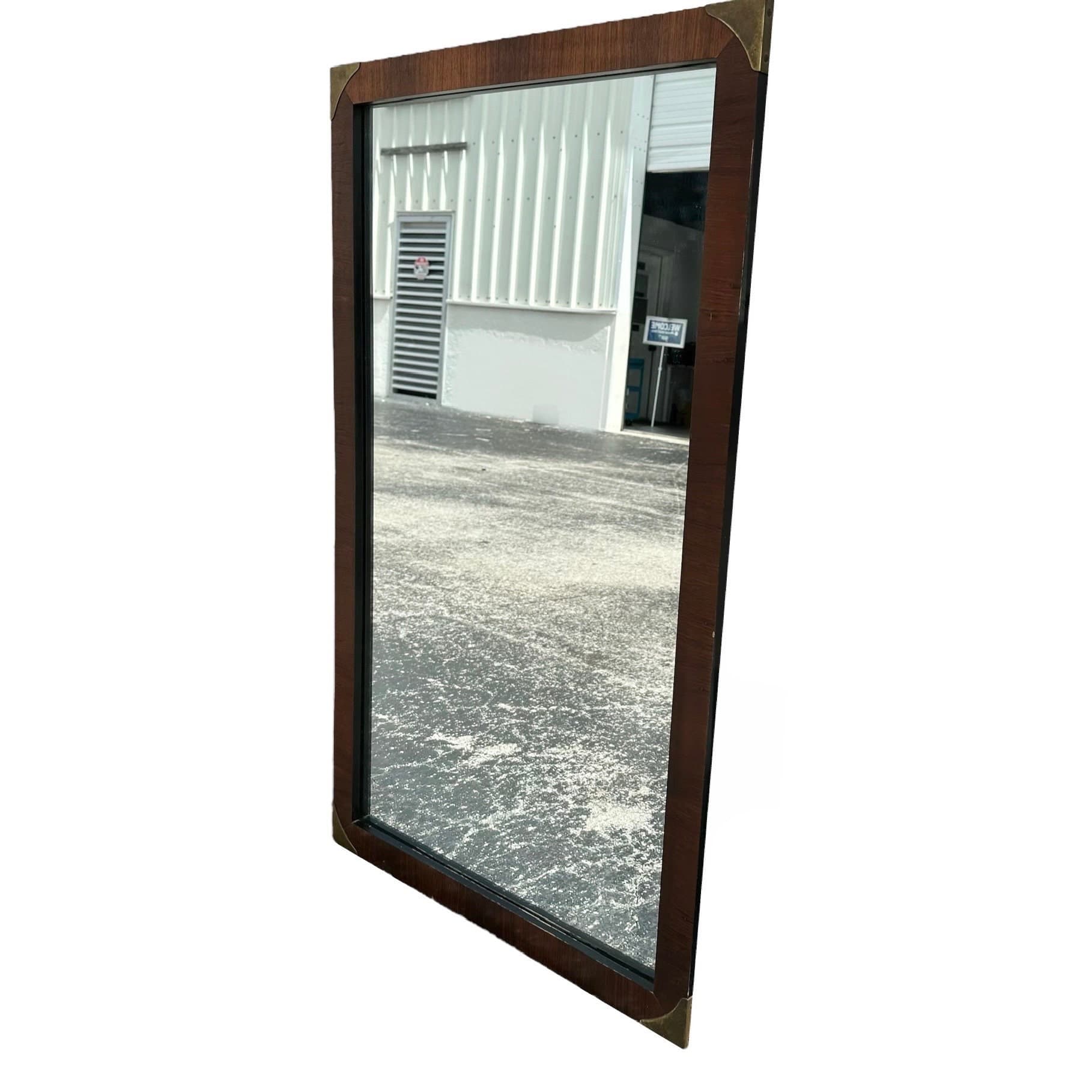 Vintage Midcentury Mirror by John Stuart LOCAL PICKUP Rosewood & Brass - Thumbnail 5