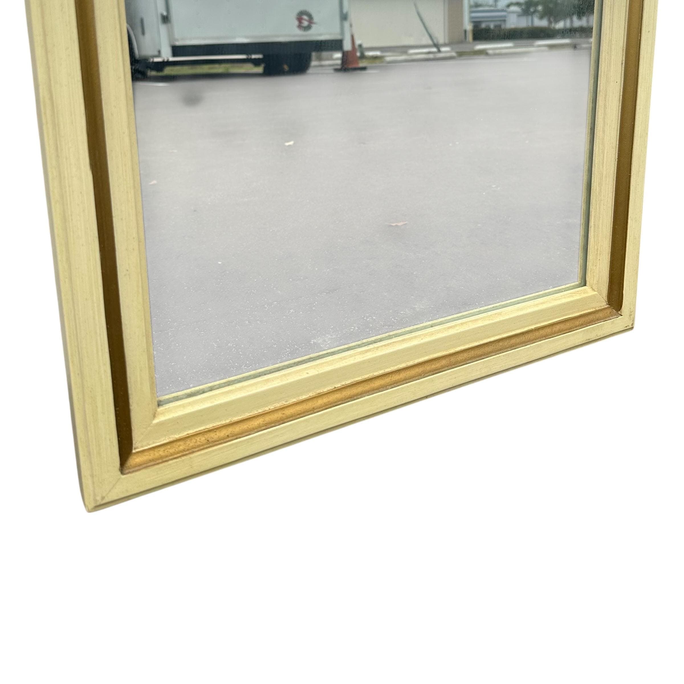 French Provincial Mirrors by Henry Link 47x19 LOCAL PICKUP Set of 2 Arched Vintage White & Gold Curved Rounded Pair - Thumbnail 8