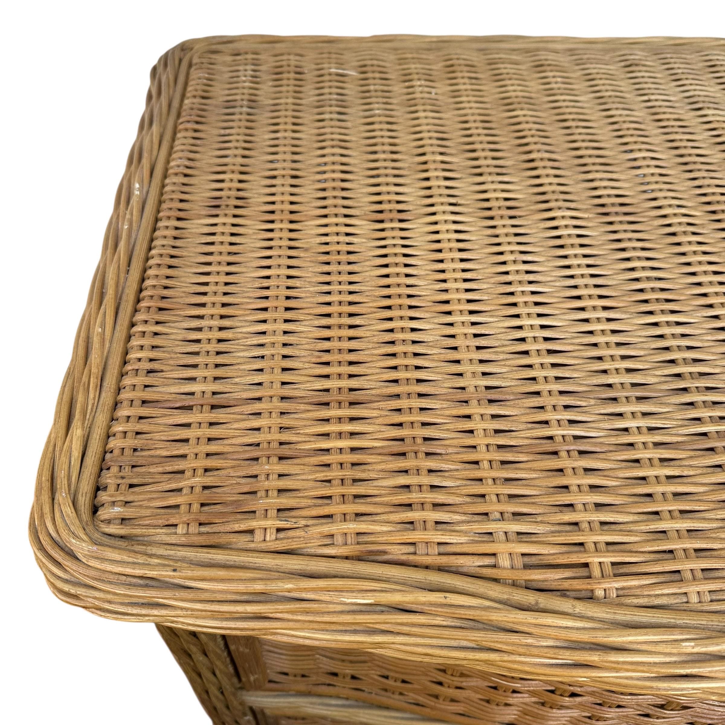 Wicker Nightstand Chest with 3 Drawers - Pier 1 San Angelo Collection Rattan Coastal Boho Chic Oversized End Table - Thumbnail 8