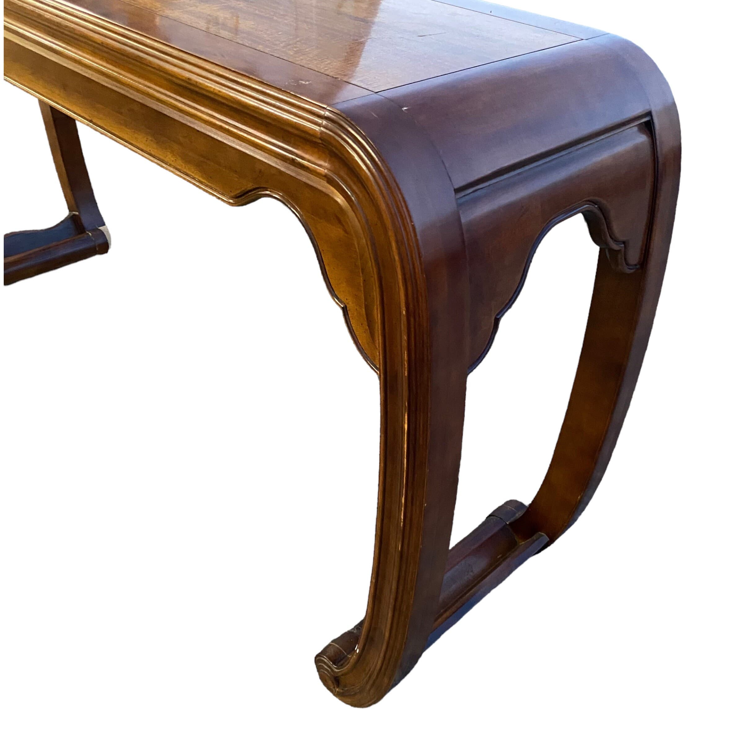 Chinoiserie Console by Henredon Furniture - Vintage Walnut Wood Asian Style Sofa or Entry Table - Thumbnail 7