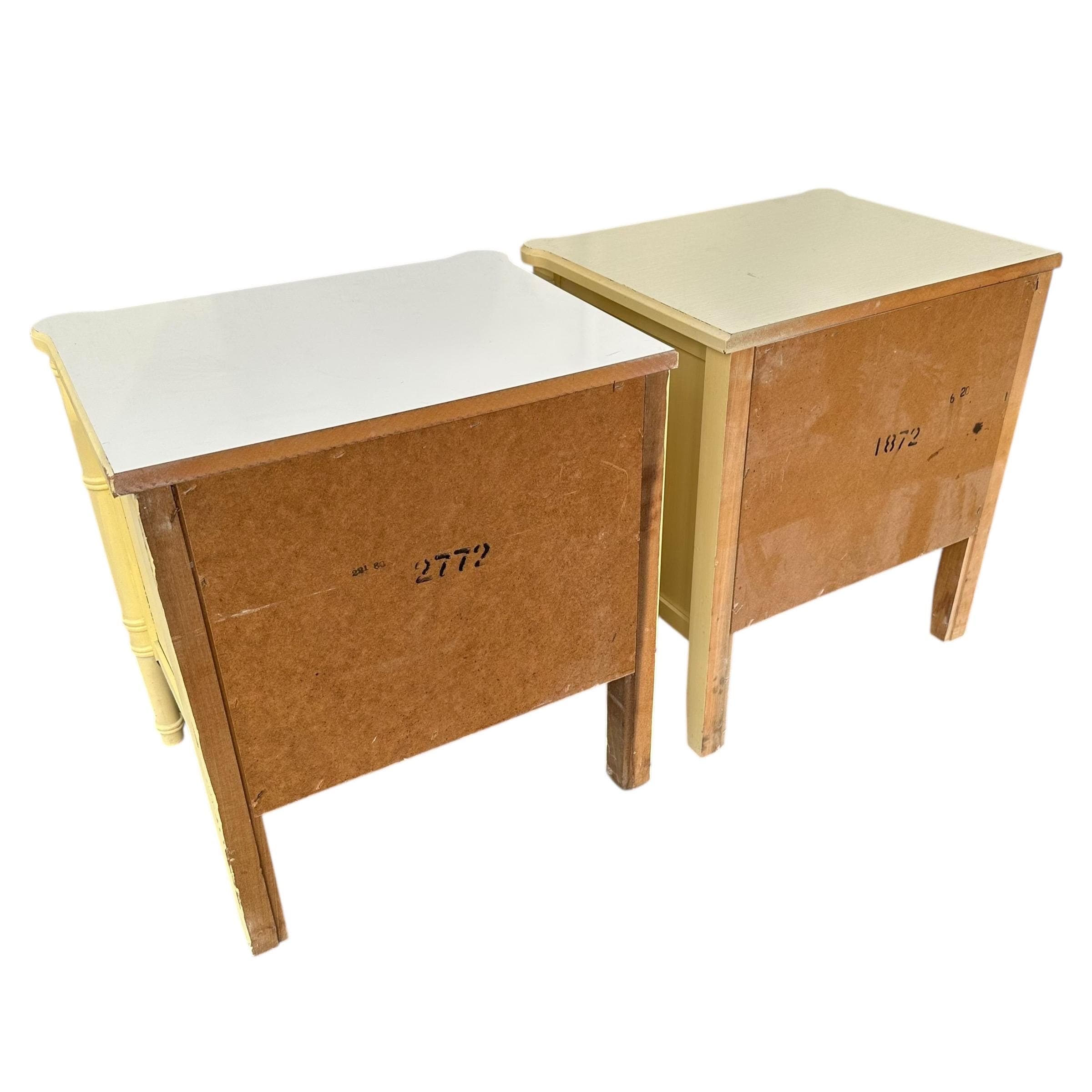 Faux Bamboo Nightstands Project - Set of 2 Vintage End Tables Henry Link Style Hollywood Regency Coastal Pair - Thumbnail 8