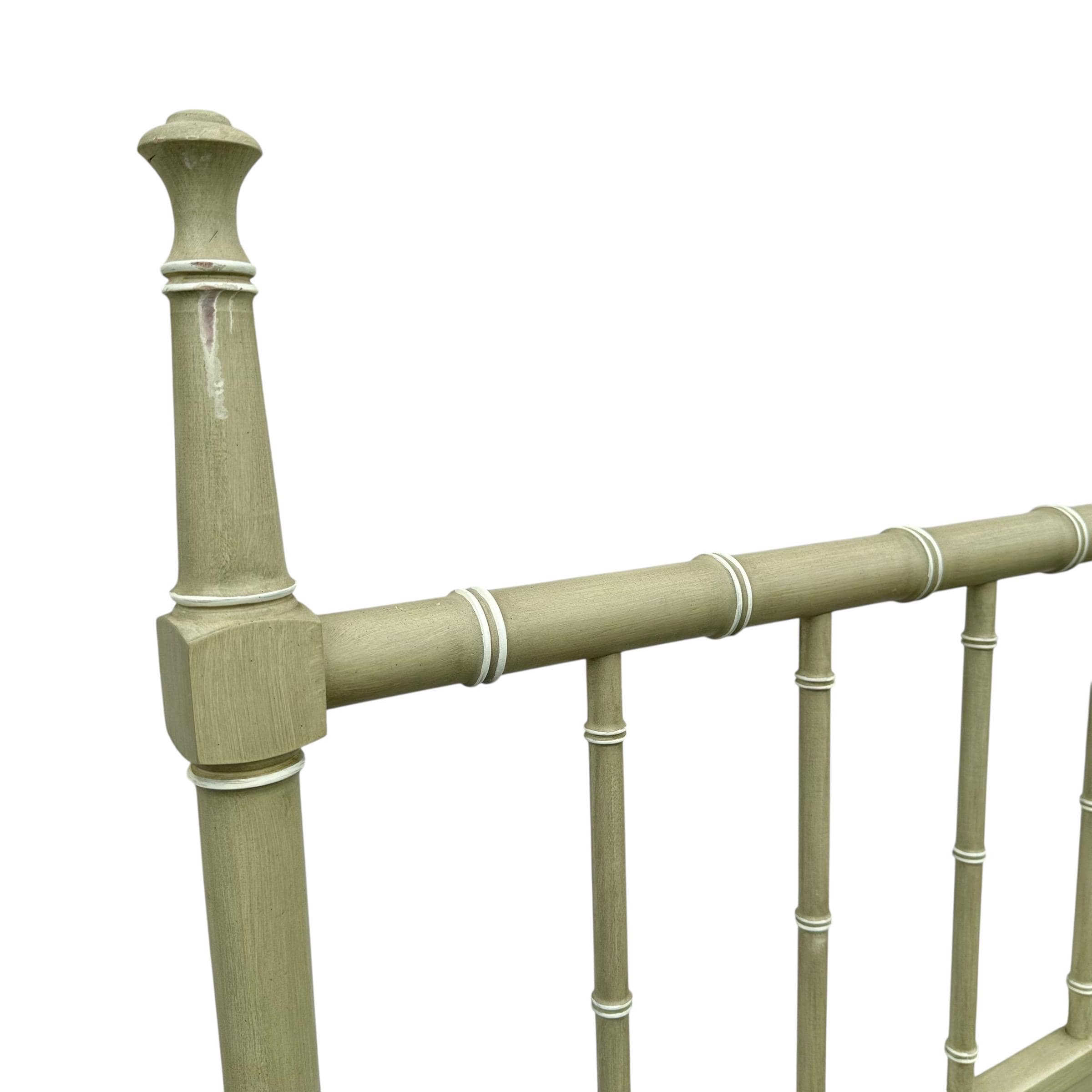 SOLD Vintage Faux Bamboo Twin Headboards - Henry Link Bali Hai - Green Coastal Bedroom Set - Thumbnail 5