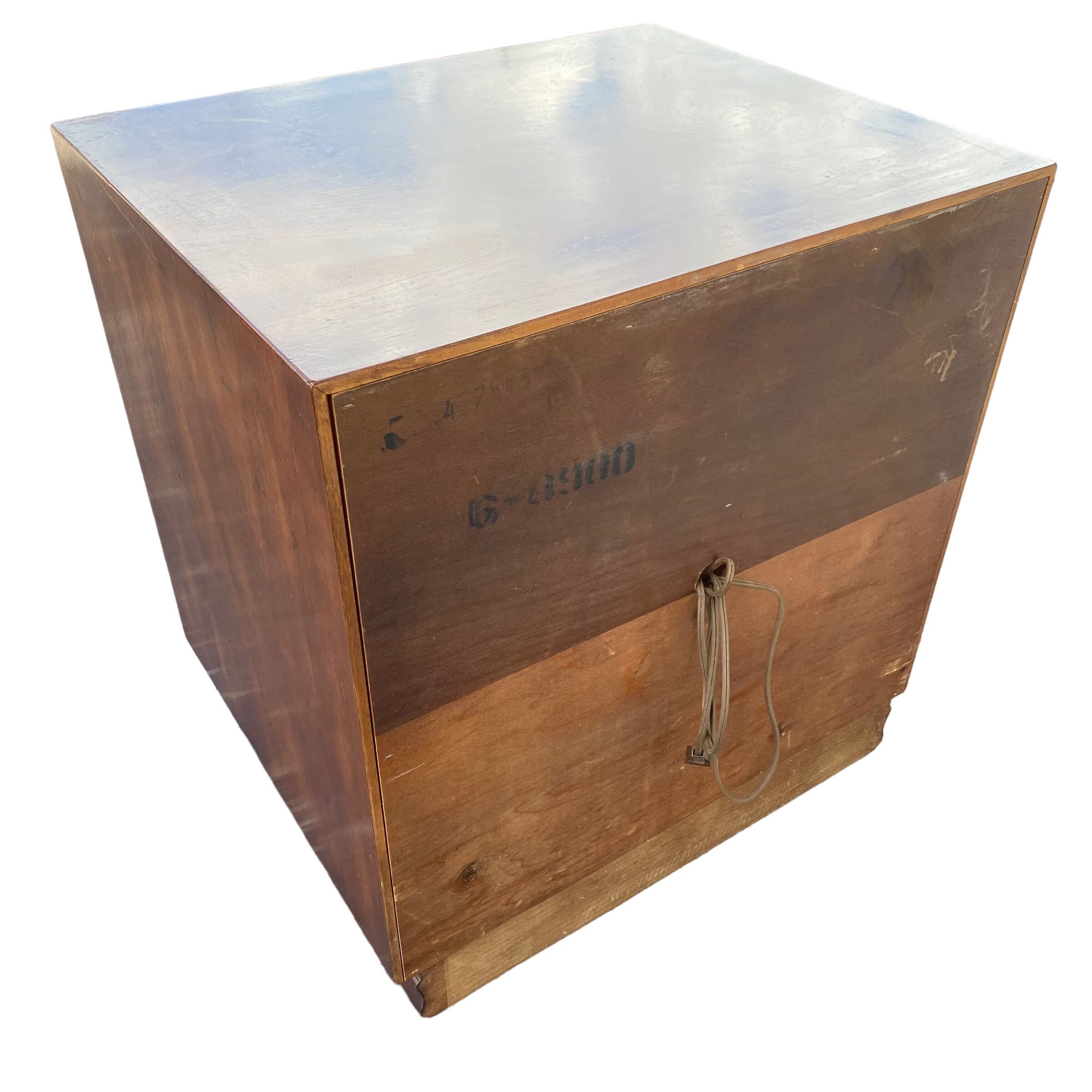 Chinoiserie Nightstand by Henredon Tansu FREE SHIPPING Vintage Dark Wood & Brass Asian Hollywood Regency Campaign Chinese Charging End Table - Thumbnail 9