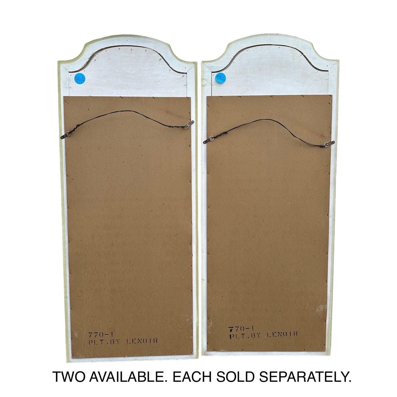 French Country Mirror by Dixie 46x19 LOCAL PICKUP Arched Vintage White Yellow Green Decorative Curved Rounded Provincial Style - Thumbnail 6