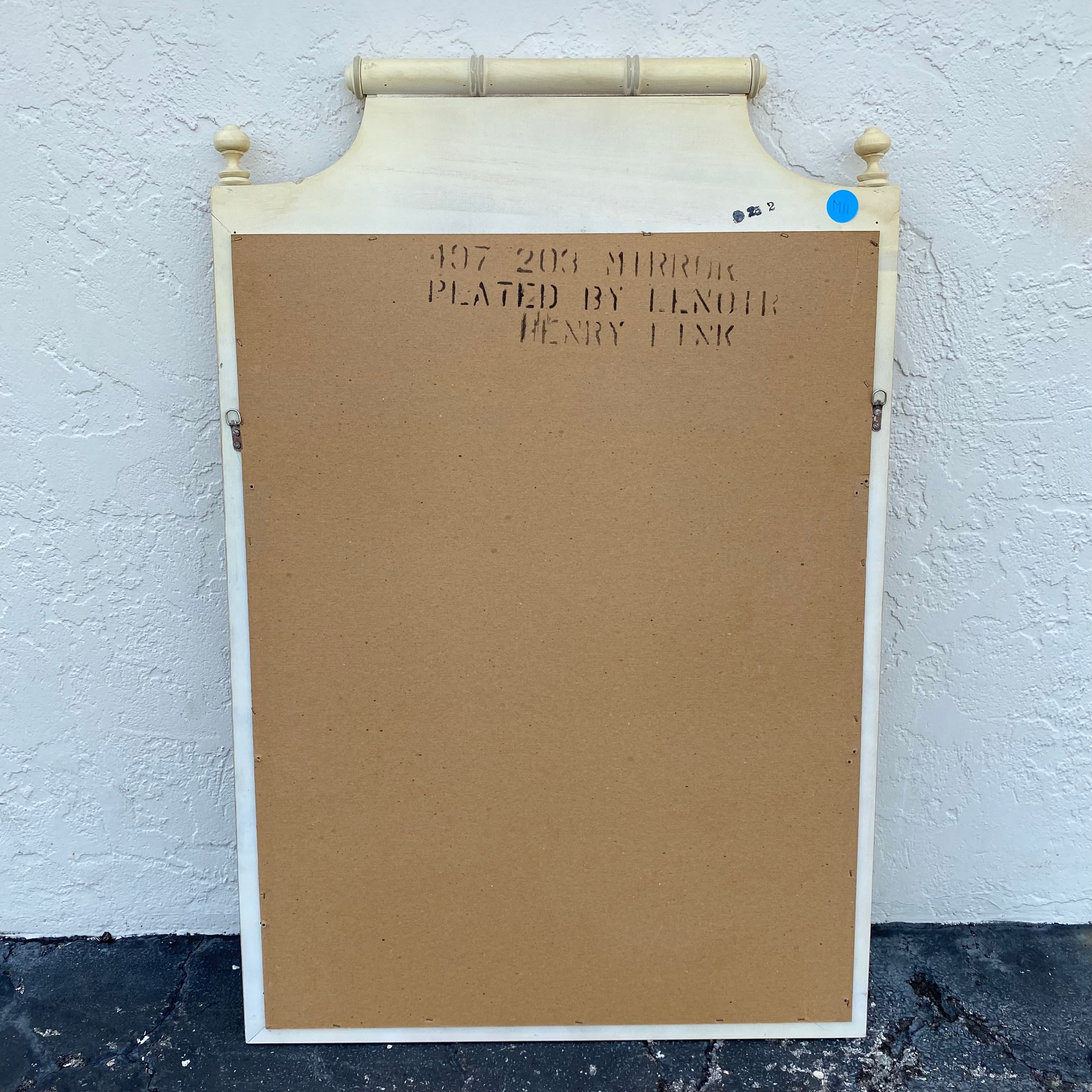 Henry Link Mirror 41x27 LOCAL PICKUP Vintage Beige Faux Bamboo Coastal Hollywood Regency - Thumbnail 6