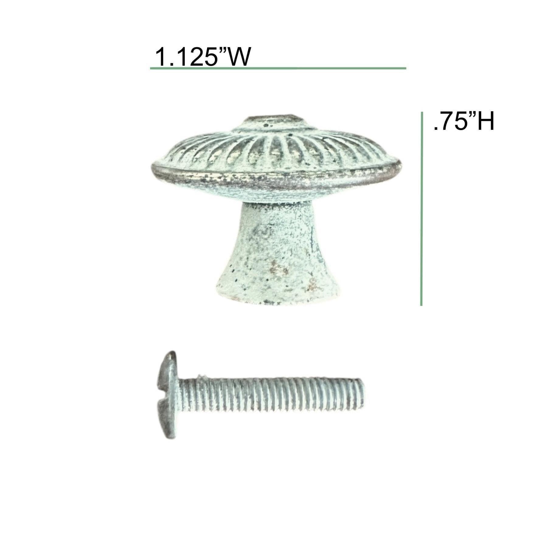 Thomasville Allegro Round Sunburst Knob Hardware - Original Vintage Brass Drawer Pull for 1970s Faux Bamboo Dresser or Nightstand - Size 1" - Thumbnail 10