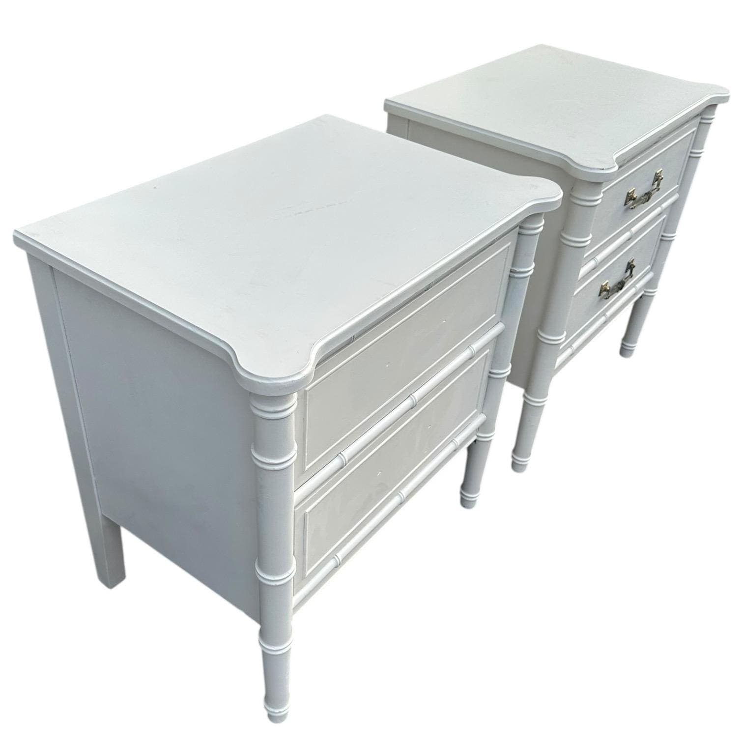 Vintage Faux Bamboo Nightstands - Henry Link Bali Hai - Hollywood Regency Chinoiserie - Set of 2 - Thumbnail 4