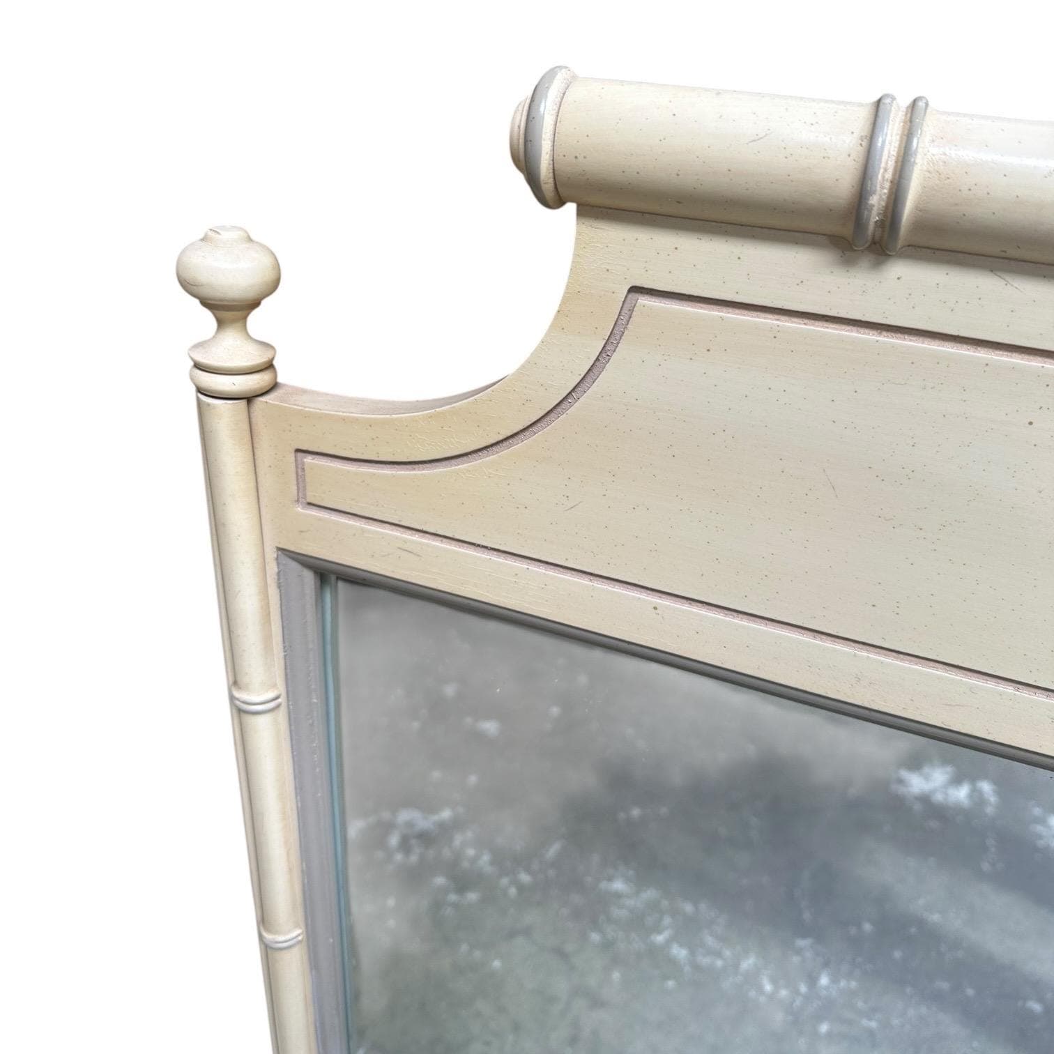 Henry Link Mirror 39x25 LOCAL PICKUP Vintage Beige Faux Bamboo Coastal Hollywood Regency - Thumbnail 9