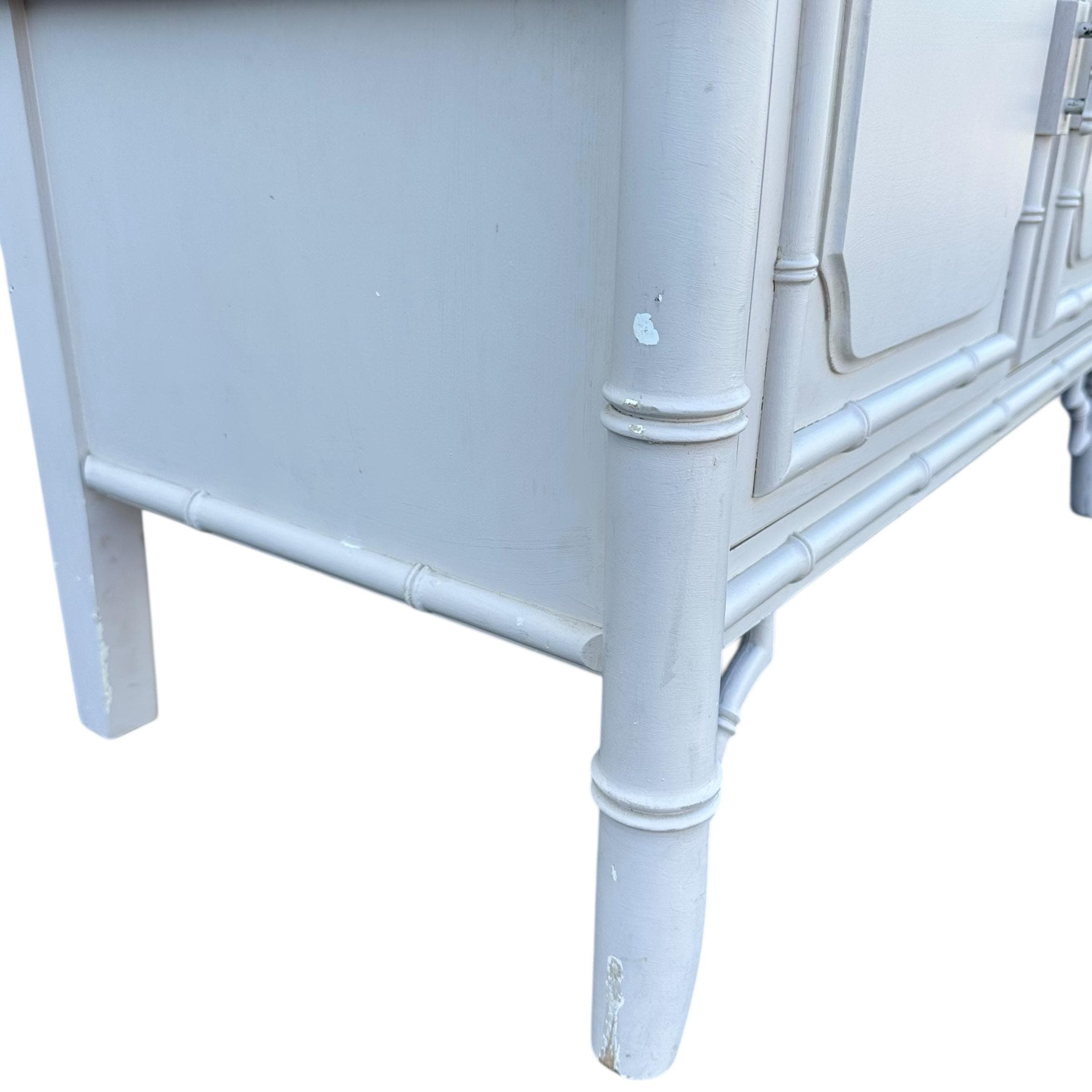 Faux Bamboo Table Server Cart by Dixie Aloha - Vintage Fretwork Hollywood Regency Chinoiserie Coastal Furniture - Thumbnail 14