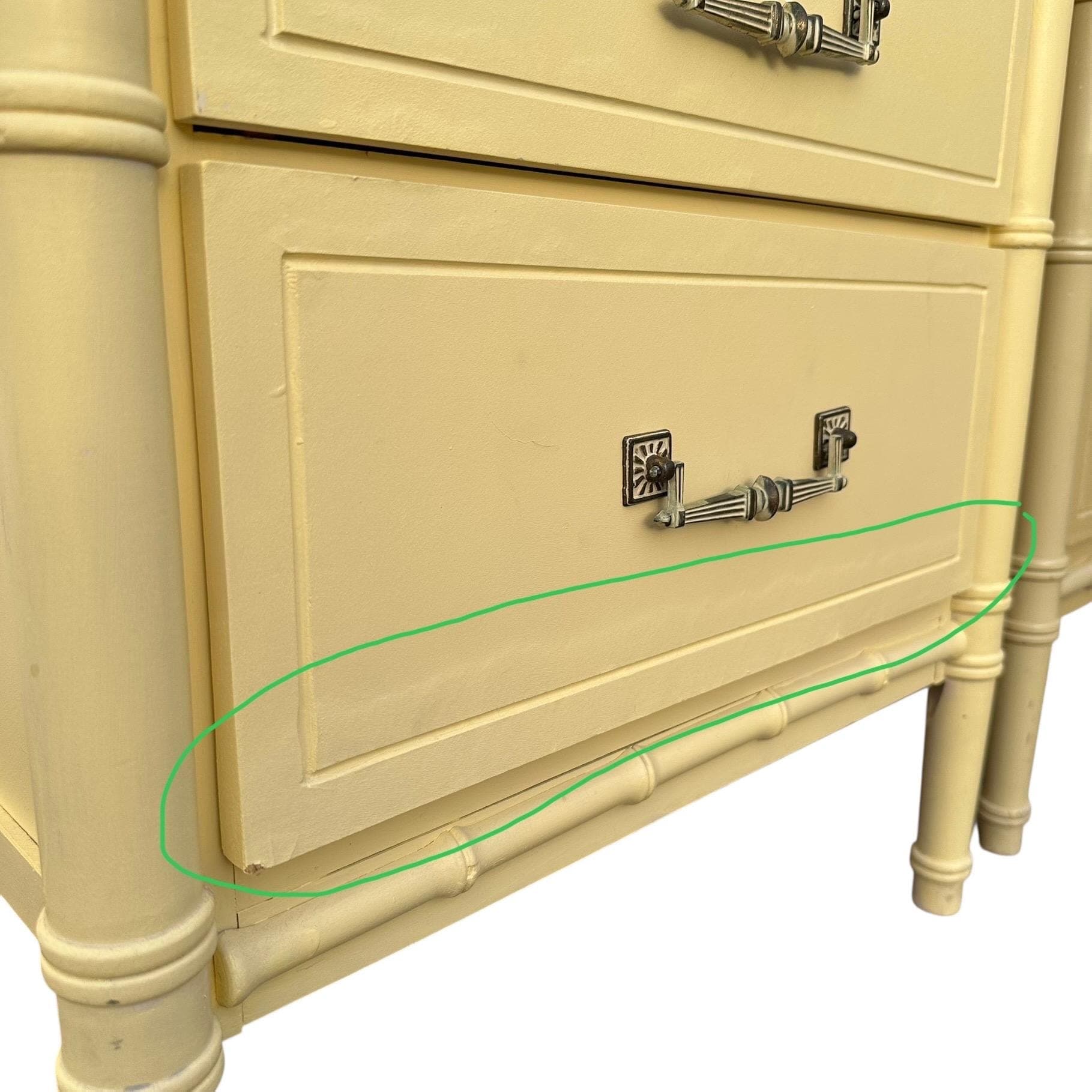 Faux Bamboo Nightstands Project - Set of 2 Vintage End Tables Henry Link Style Hollywood Regency Coastal Pair - Thumbnail 6