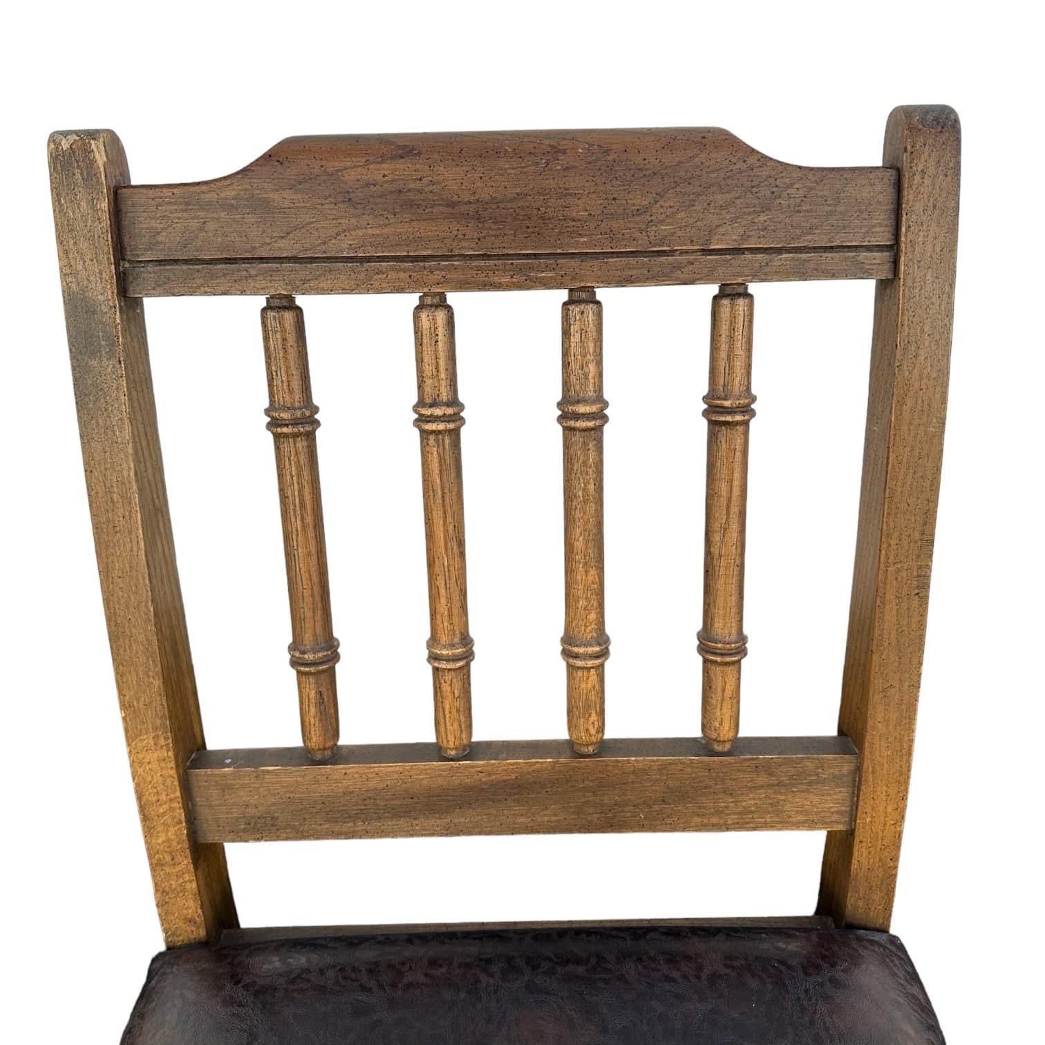 Small Faux Bamboo Chair 18x18x31”H - Vintage Henry Link Bali Hai Style Brown Wood Hollywood Regency Coastal Desk Vanity Seat Dixie - Thumbnail 2