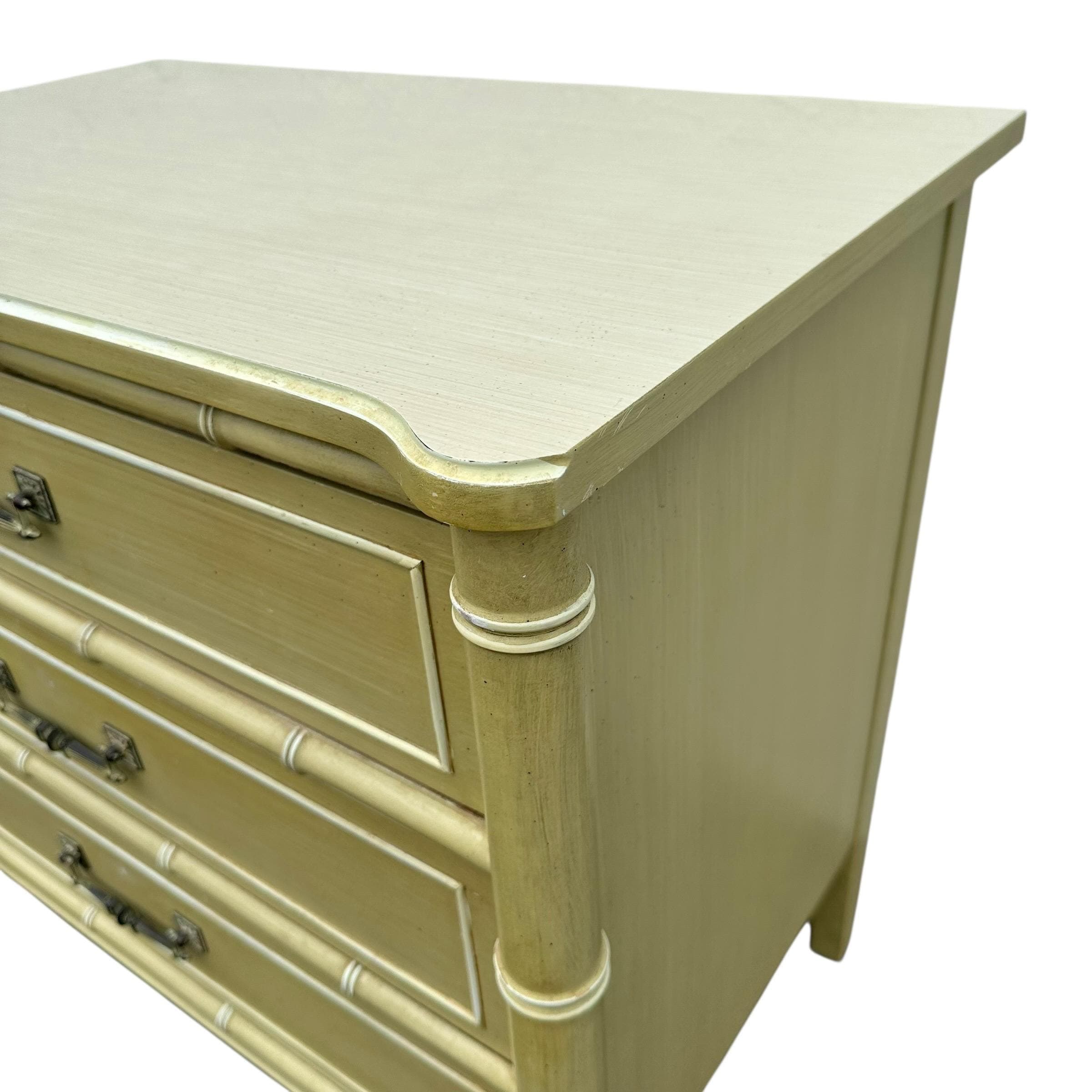 Henry Link Bali Hai 3 Drawer Nightstand - Vintage Green Faux Bamboo Coastal Hollywood Regency Bachelor Chest - Thumbnail 9