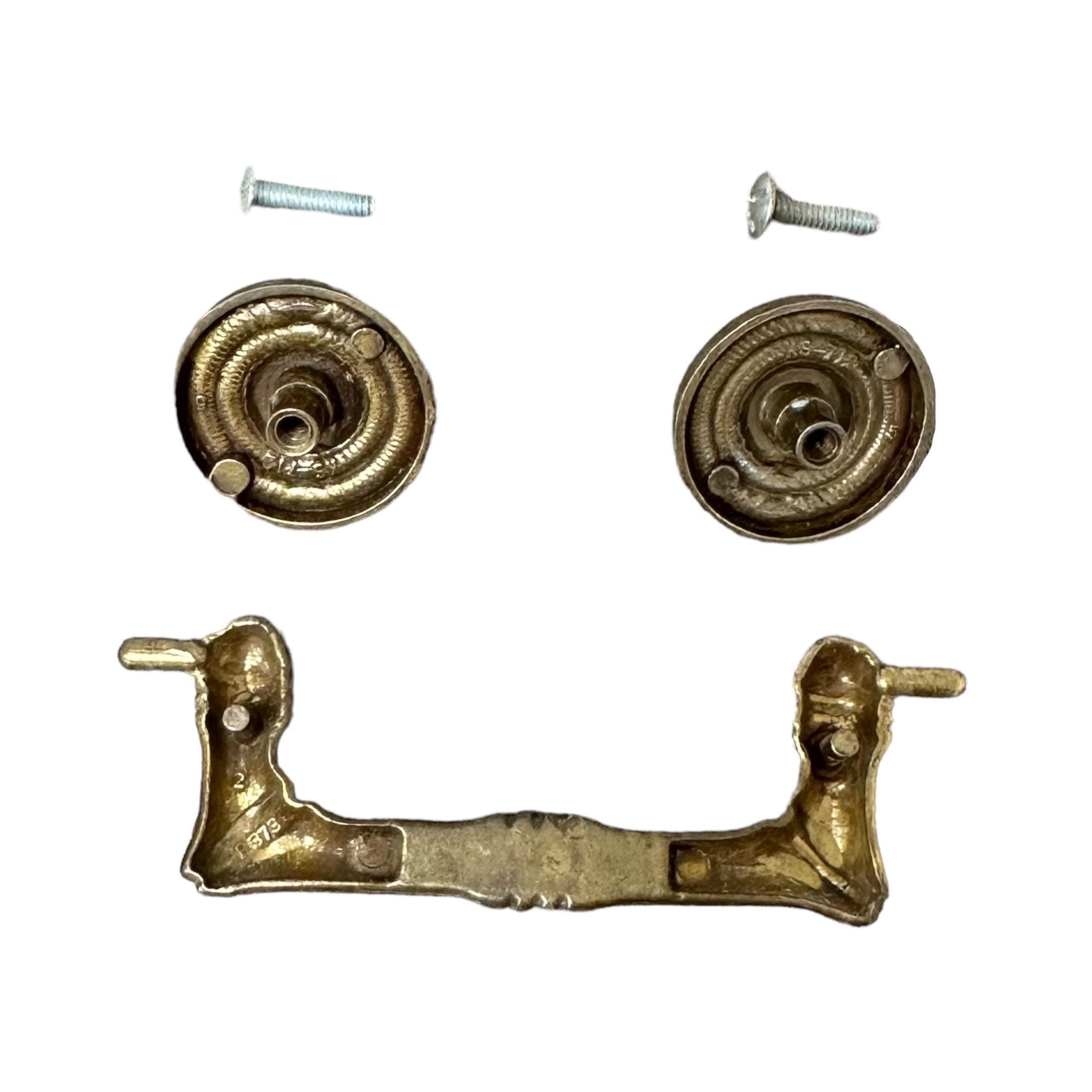 Broyhill Faux Bamboo Hardware 3.75" Center - Original Vintage Brass Tone Pull for Dresser, Nightstand or Chest of Drawers 3.75 Inch Holes - Thumbnail 4