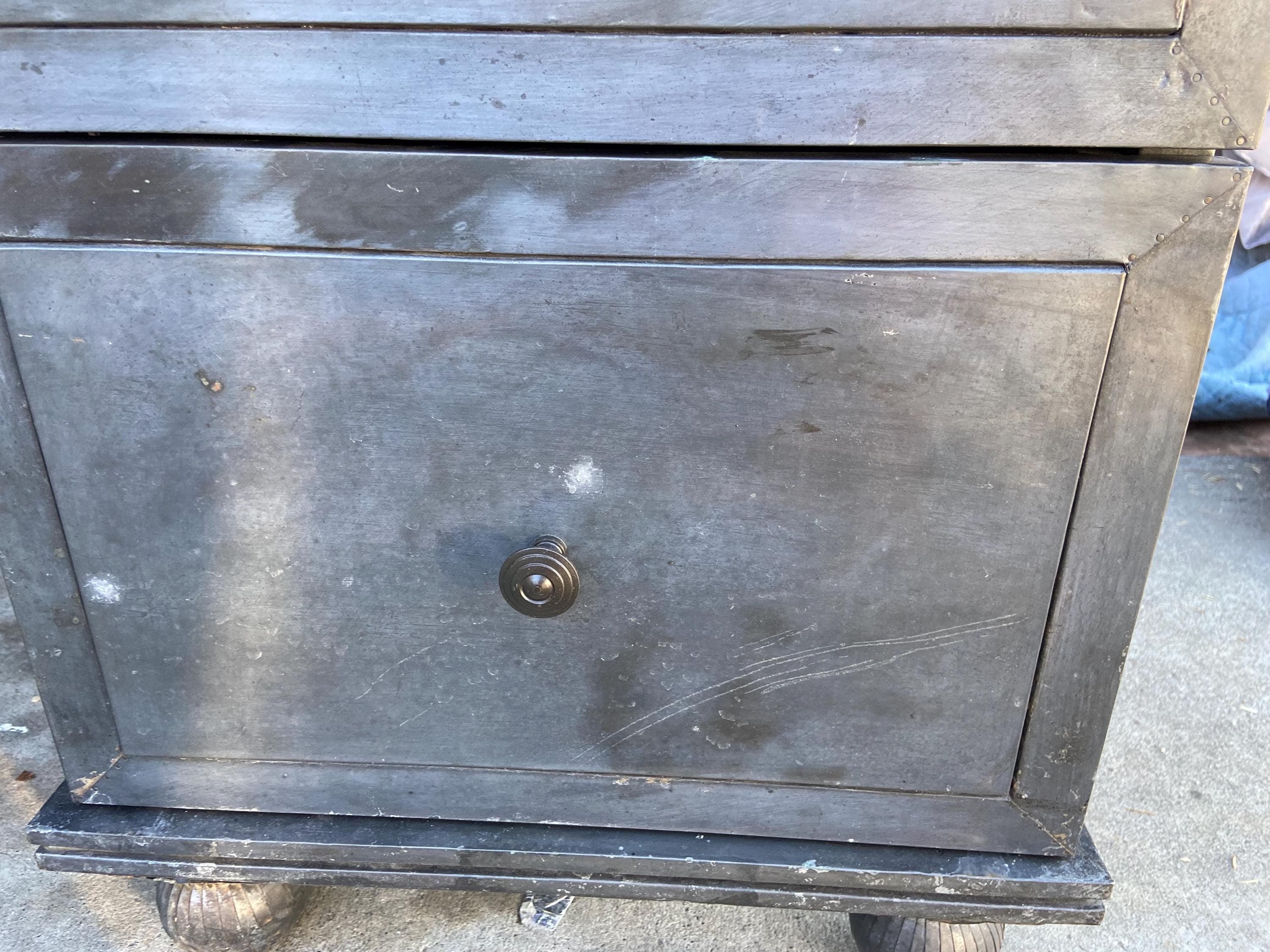 Restoration Hardware Annecy metal wrapped zinc desk with patina - Thumbnail 7
