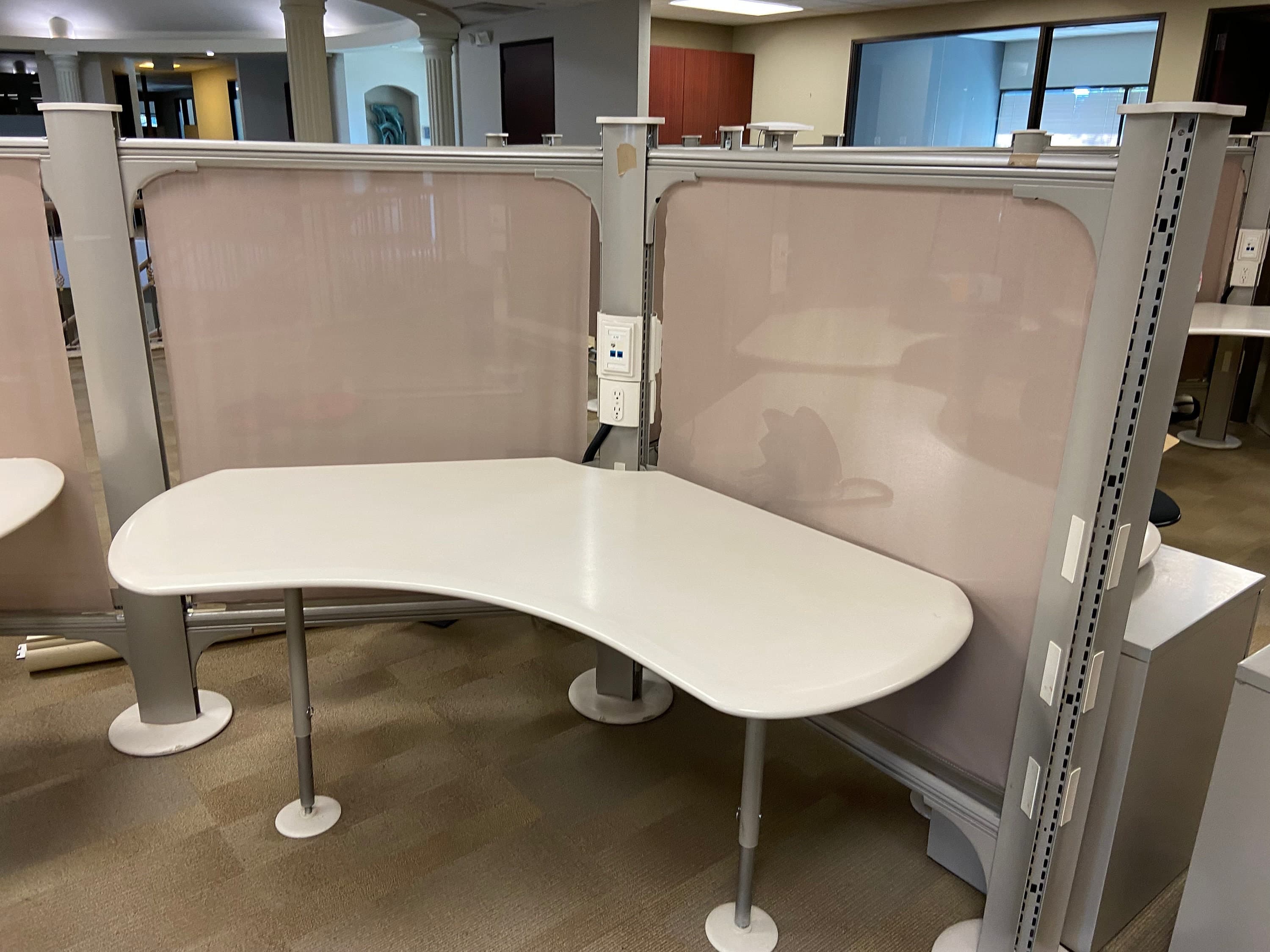 Vintage herman miller reaolve 120 boomerang workstation lot of 14 desks - Thumbnail 3