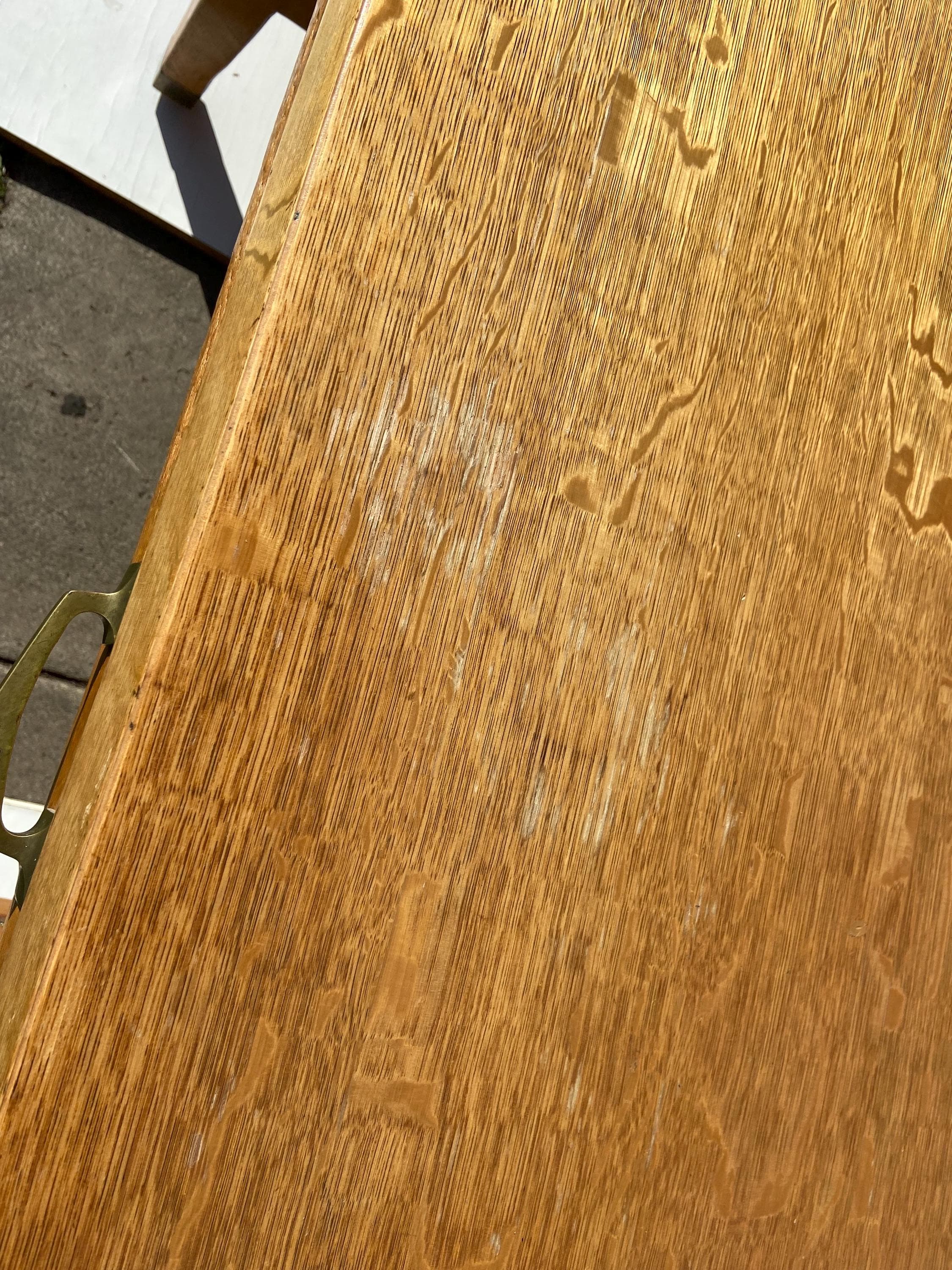 antique quarter sawn executive golden oak writing desk - Thumbnail 4