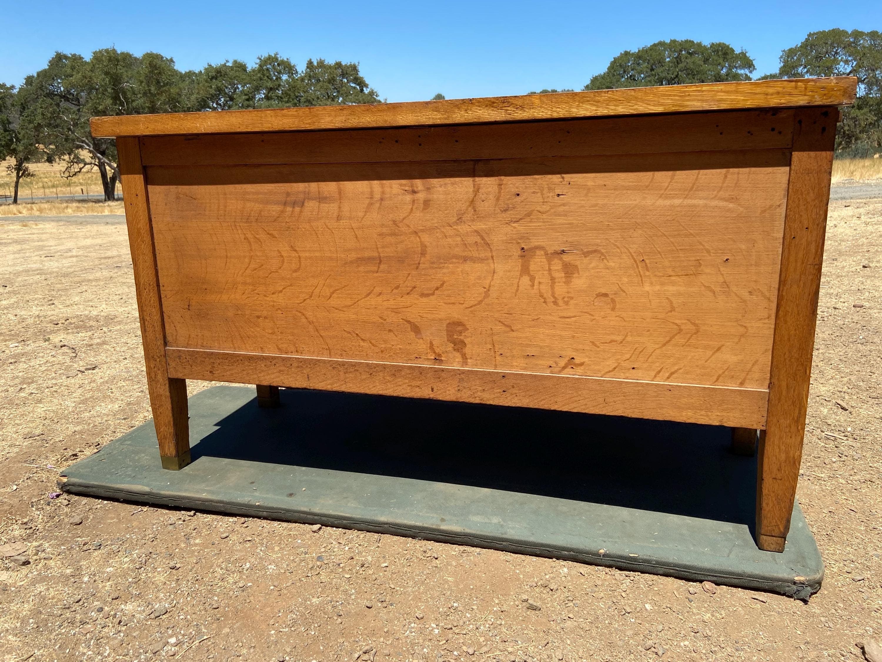 antique Rucker fuller oak partners desk needs restoration - Thumbnail 6