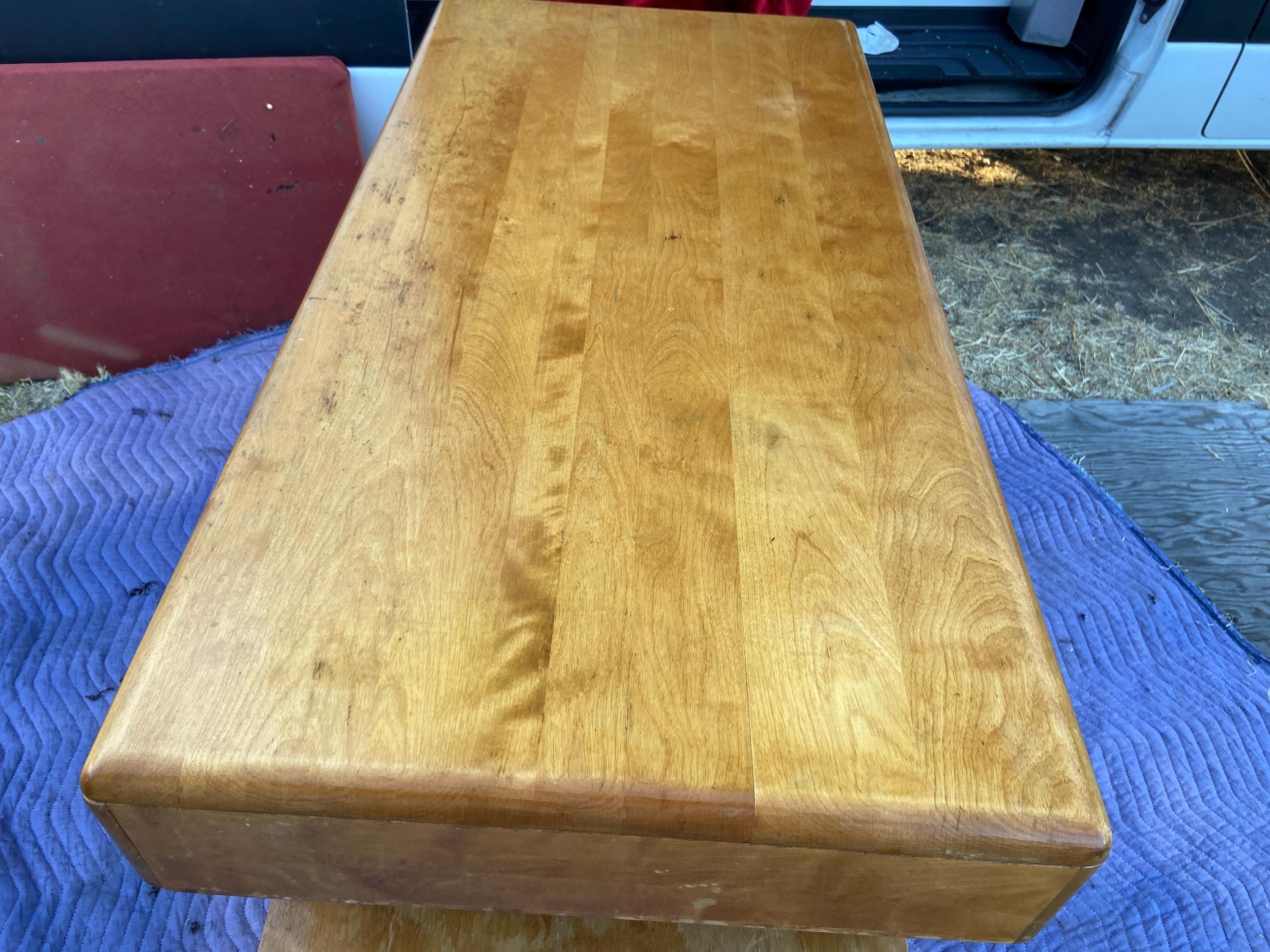 Heywood Wakefield vintage mid century modern office desk needs restoration - Thumbnail 6