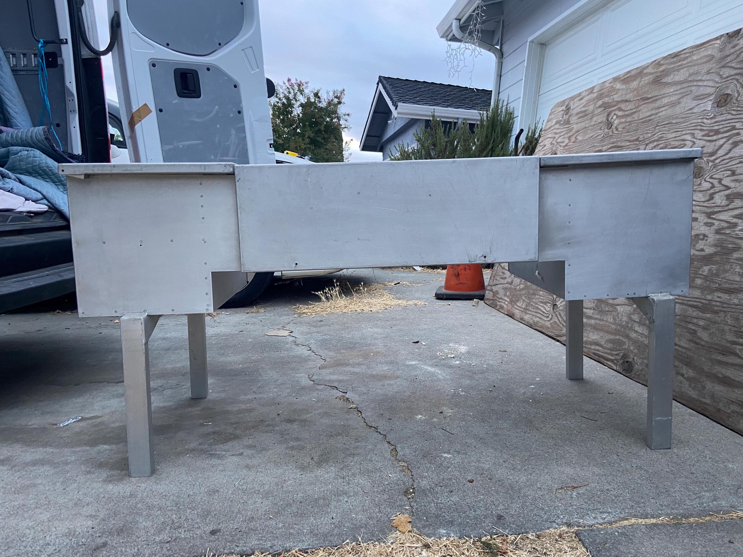 vintage military aluminum folding field tanker desk WWII era - Thumbnail 2