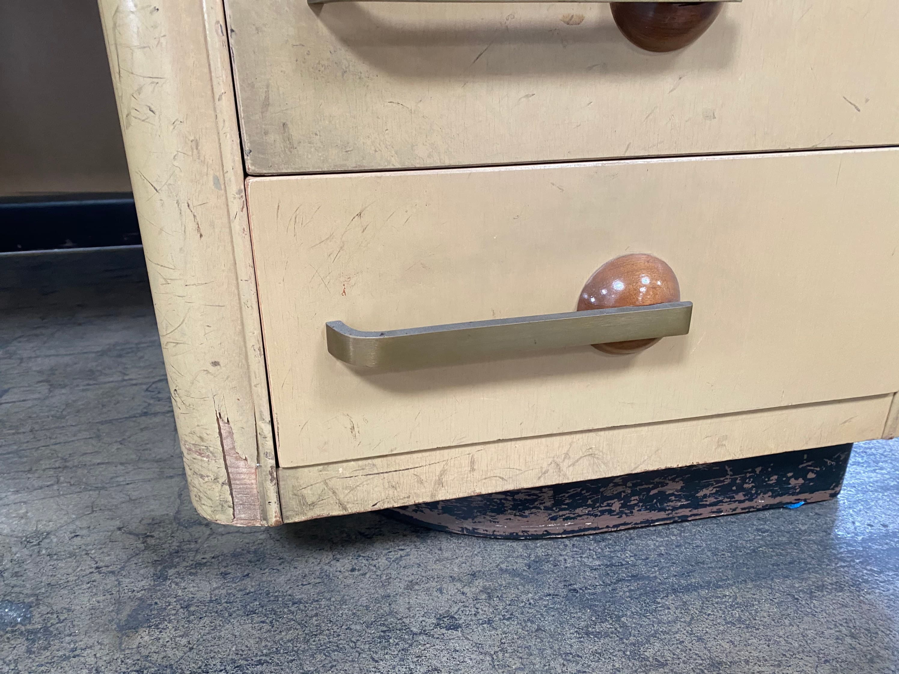 Stow & Davis vintage mid century modern tanker antique desk - Thumbnail 5