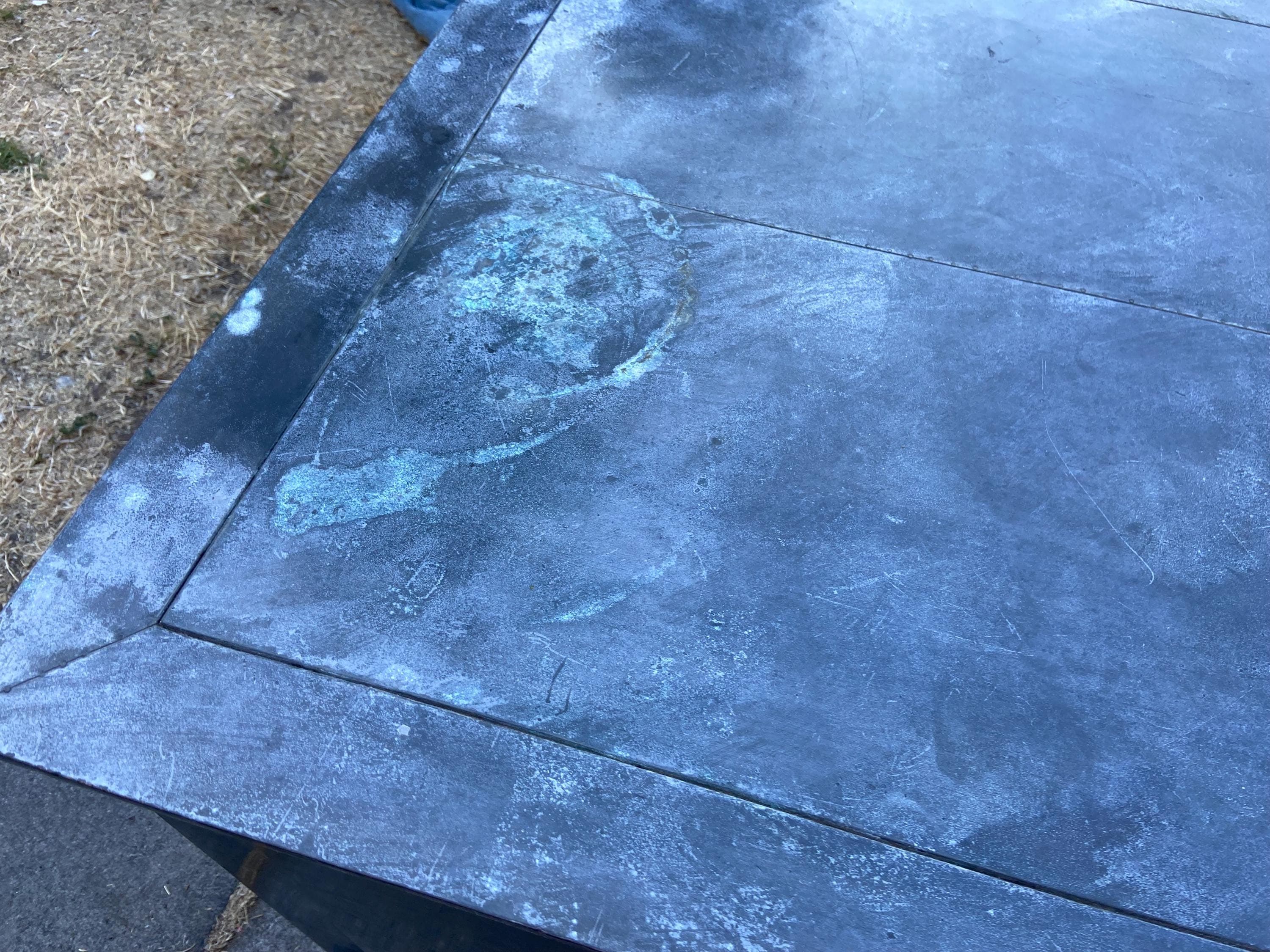 Restoration Hardware Annecy metal wrapped zinc desk with patina - Thumbnail 5