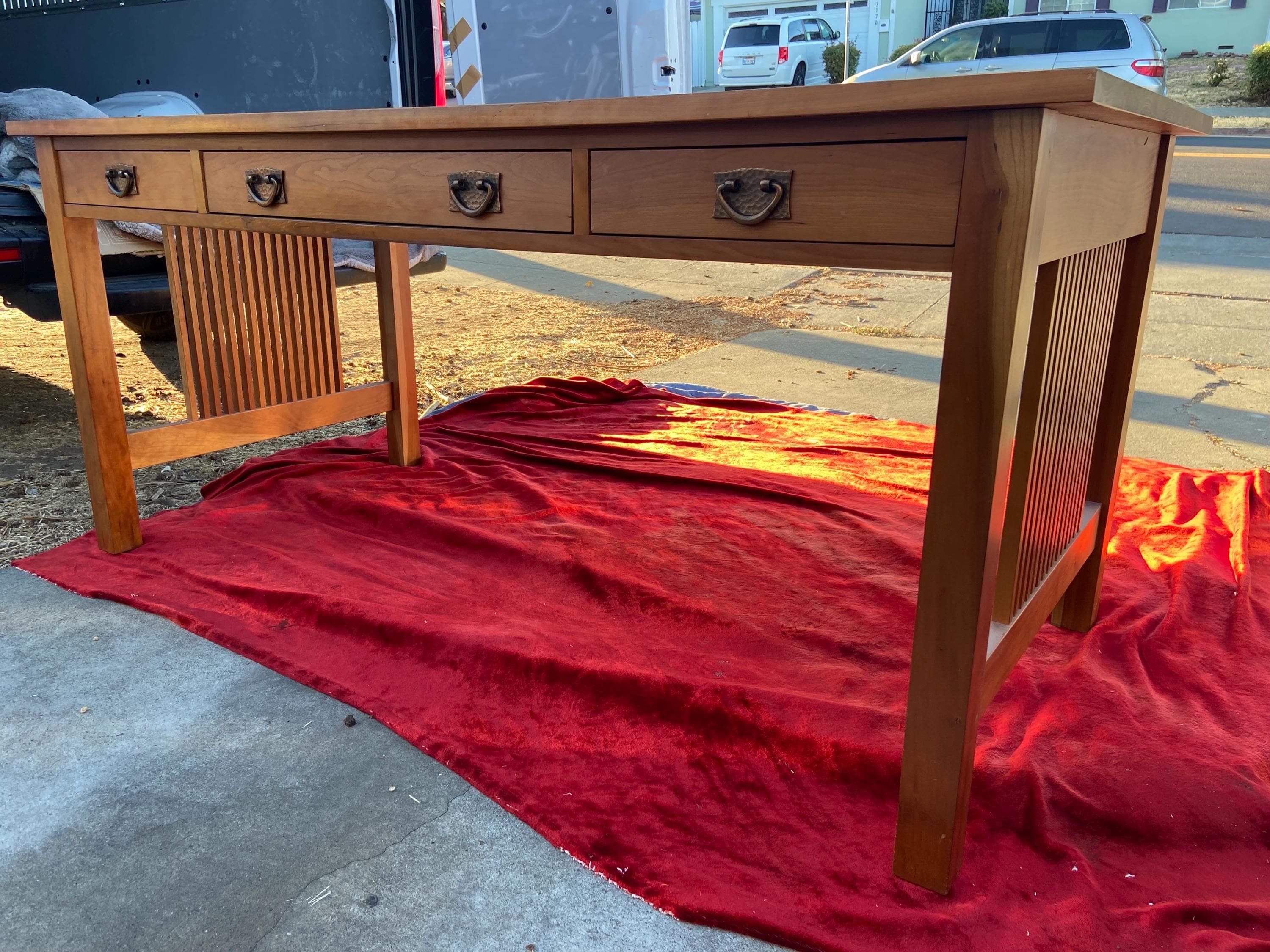 Srickley mission oak arts and crafts library desk table - Thumbnail 7