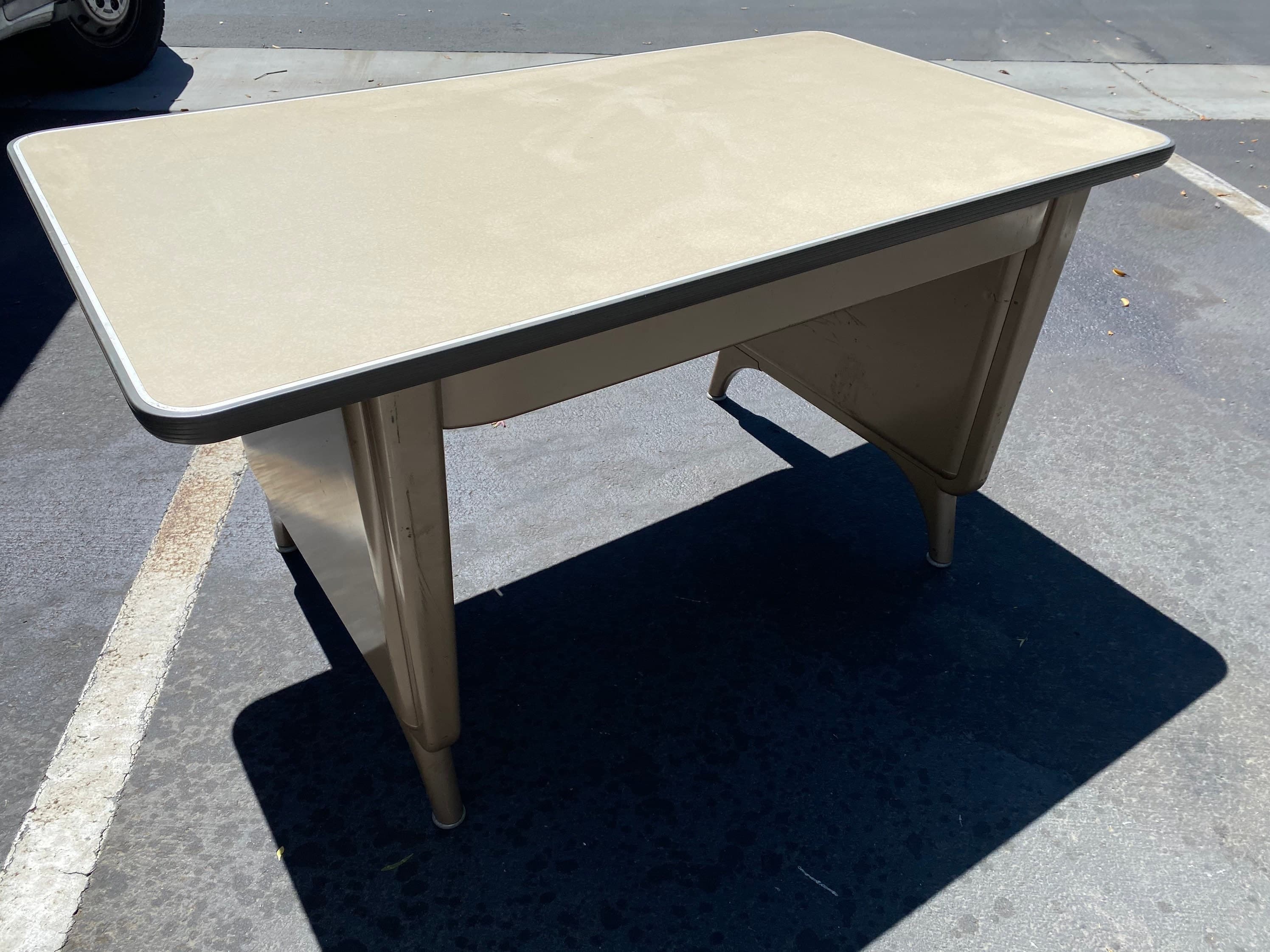 All steel aurora vintage metal tanker desk table - Thumbnail 9