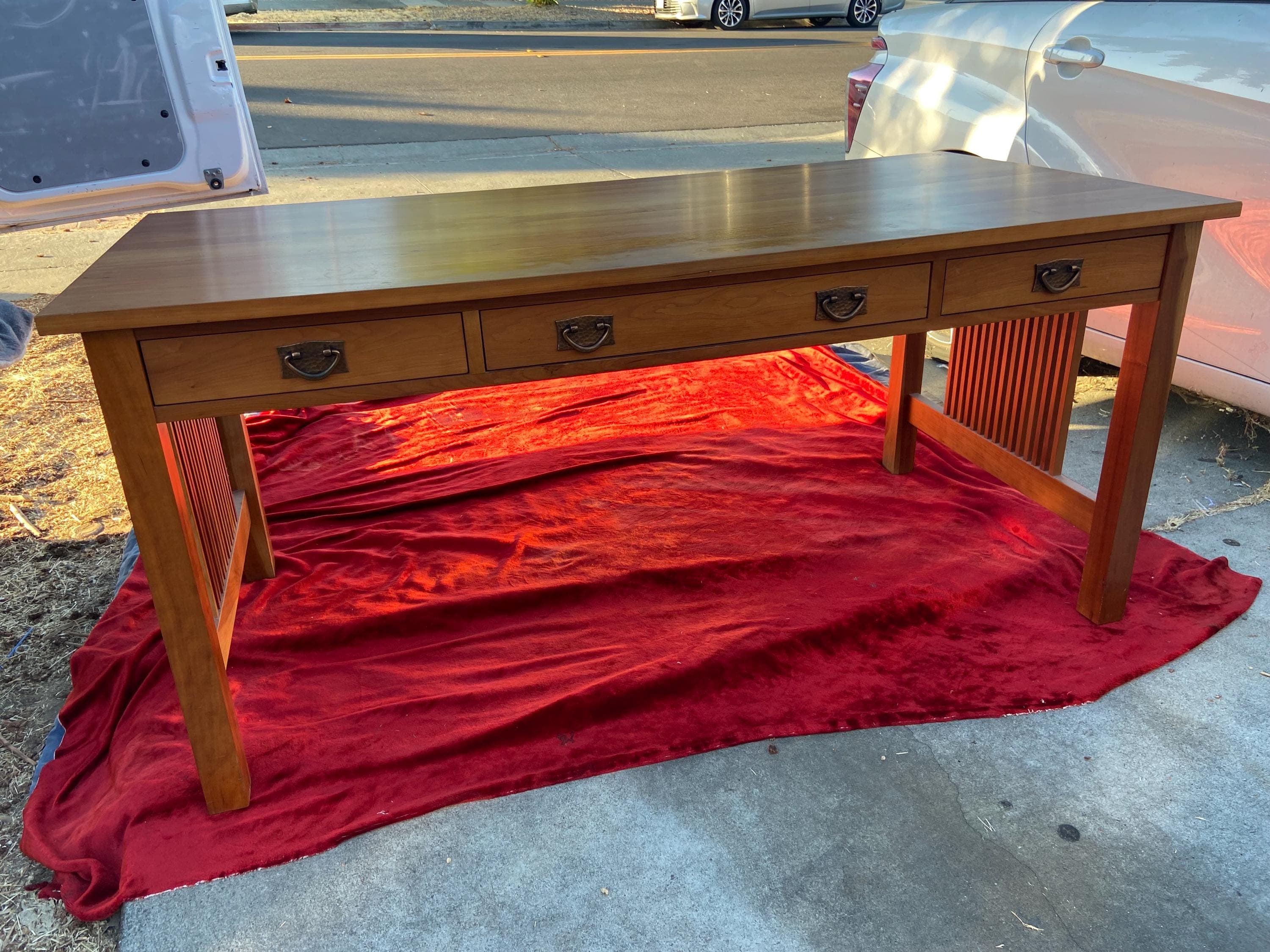 Srickley mission oak arts and crafts library desk table - Thumbnail 2