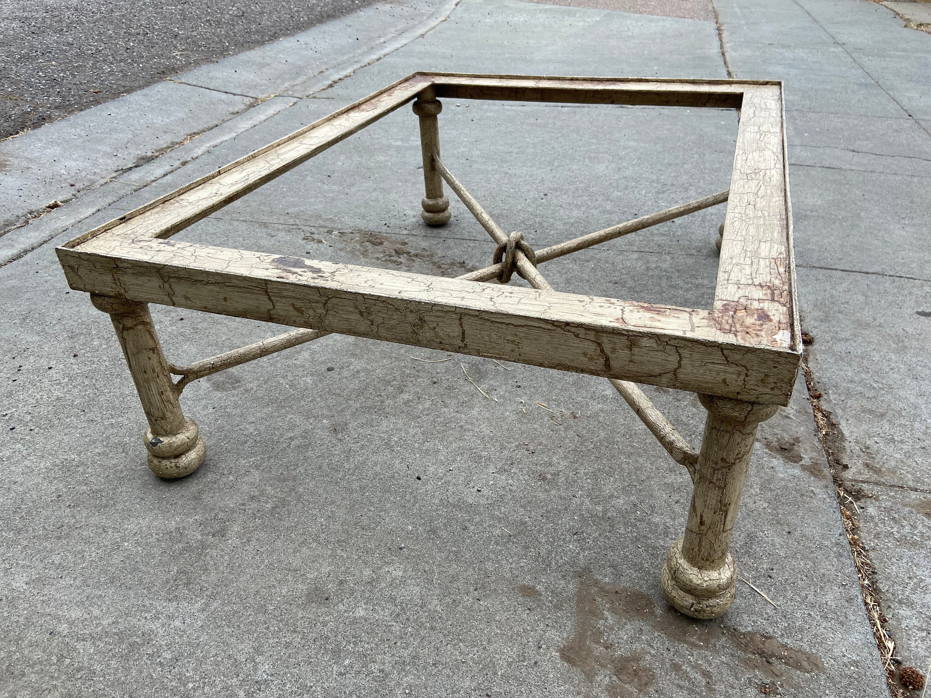 Vintage rustic metal coffee table - Thumbnail 8