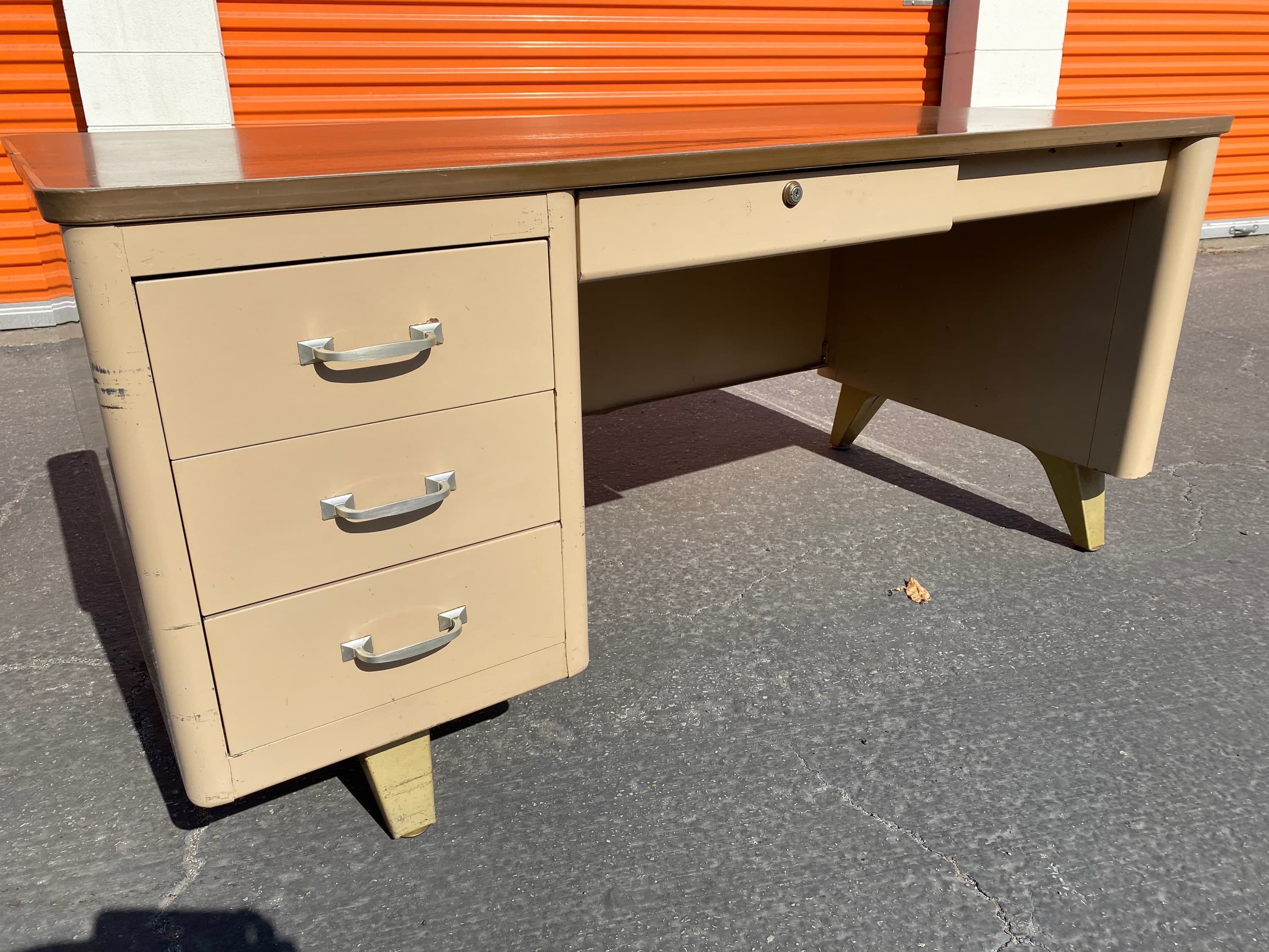 Vintage Cole steel metal tanker desk - Thumbnail 10