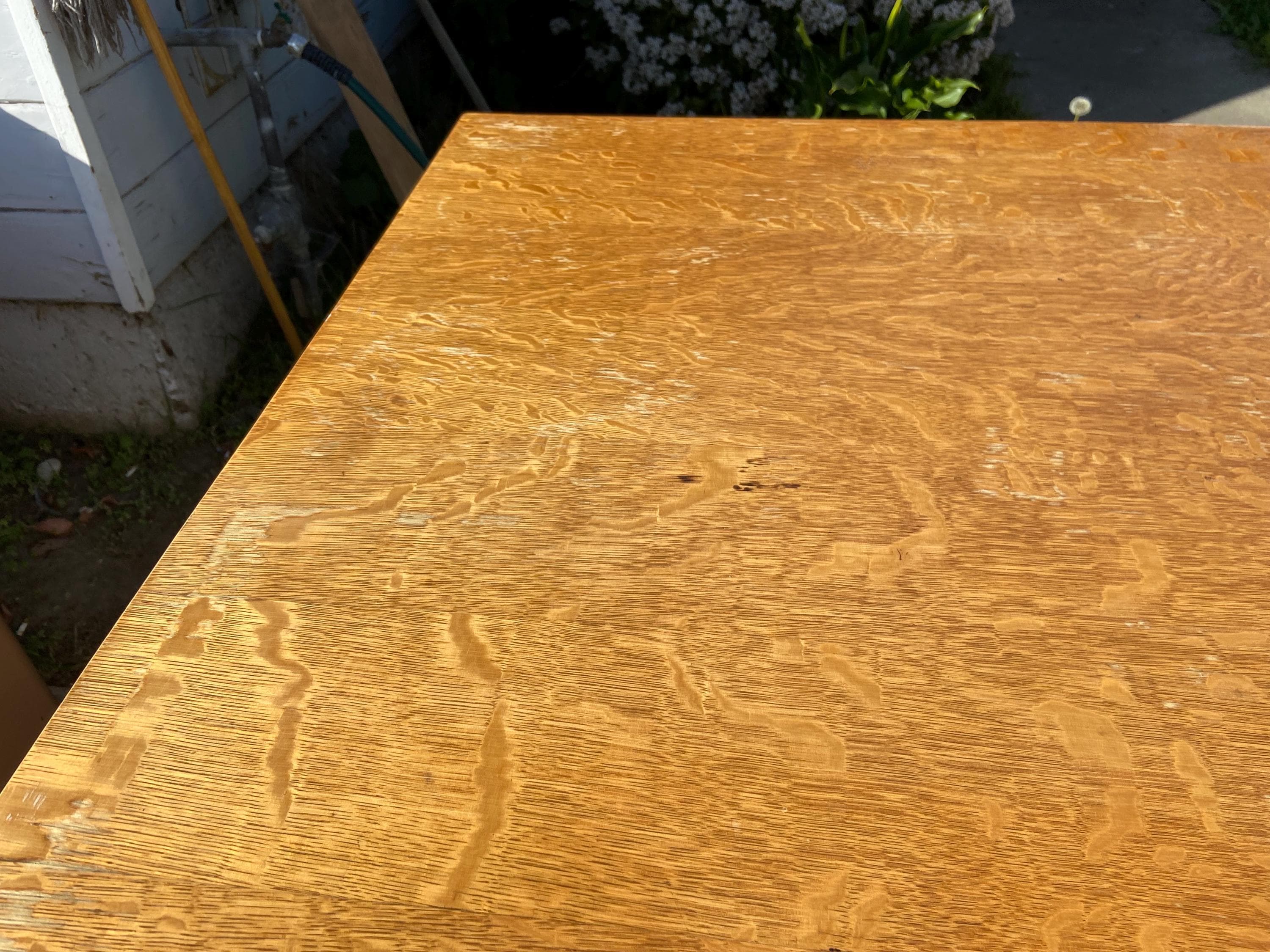 antique quarter sawn executive golden oak writing desk - Thumbnail 5