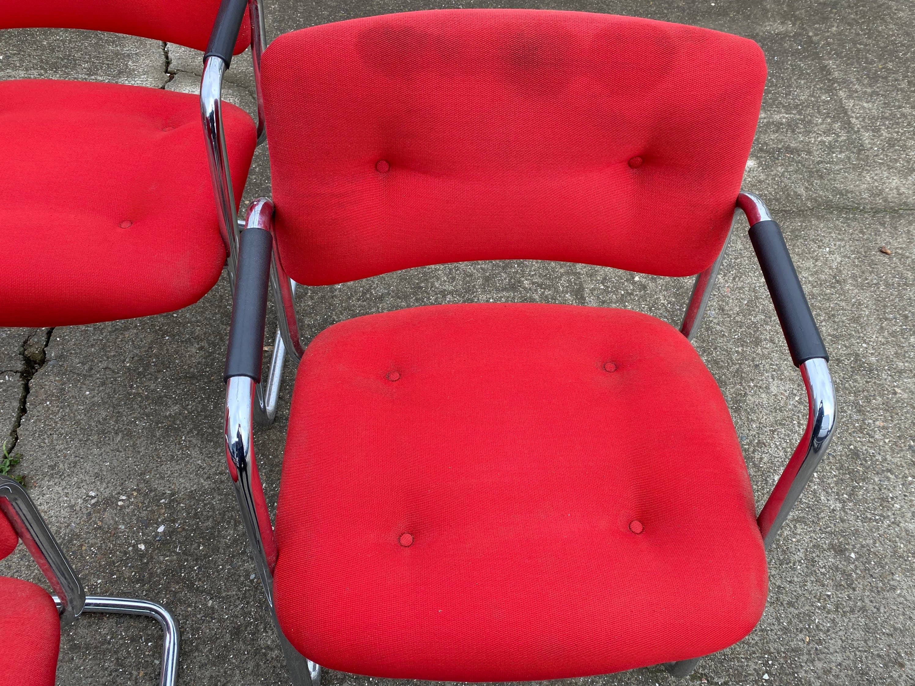 Steelcase vintage Cantilever armchairs set of 5 - Thumbnail 10