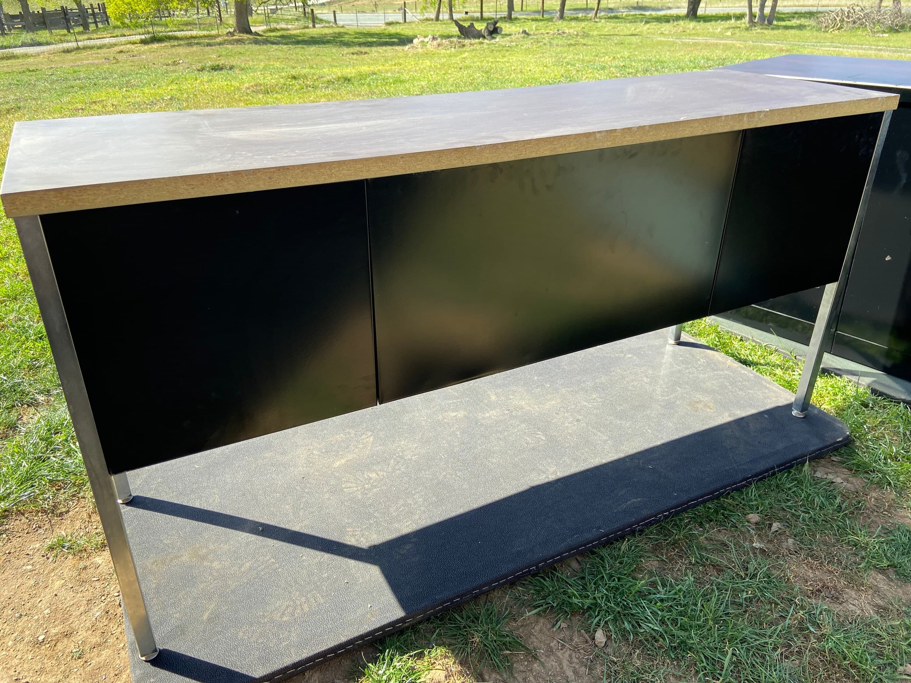 Vintage metal credenza sideboard - Thumbnail 6