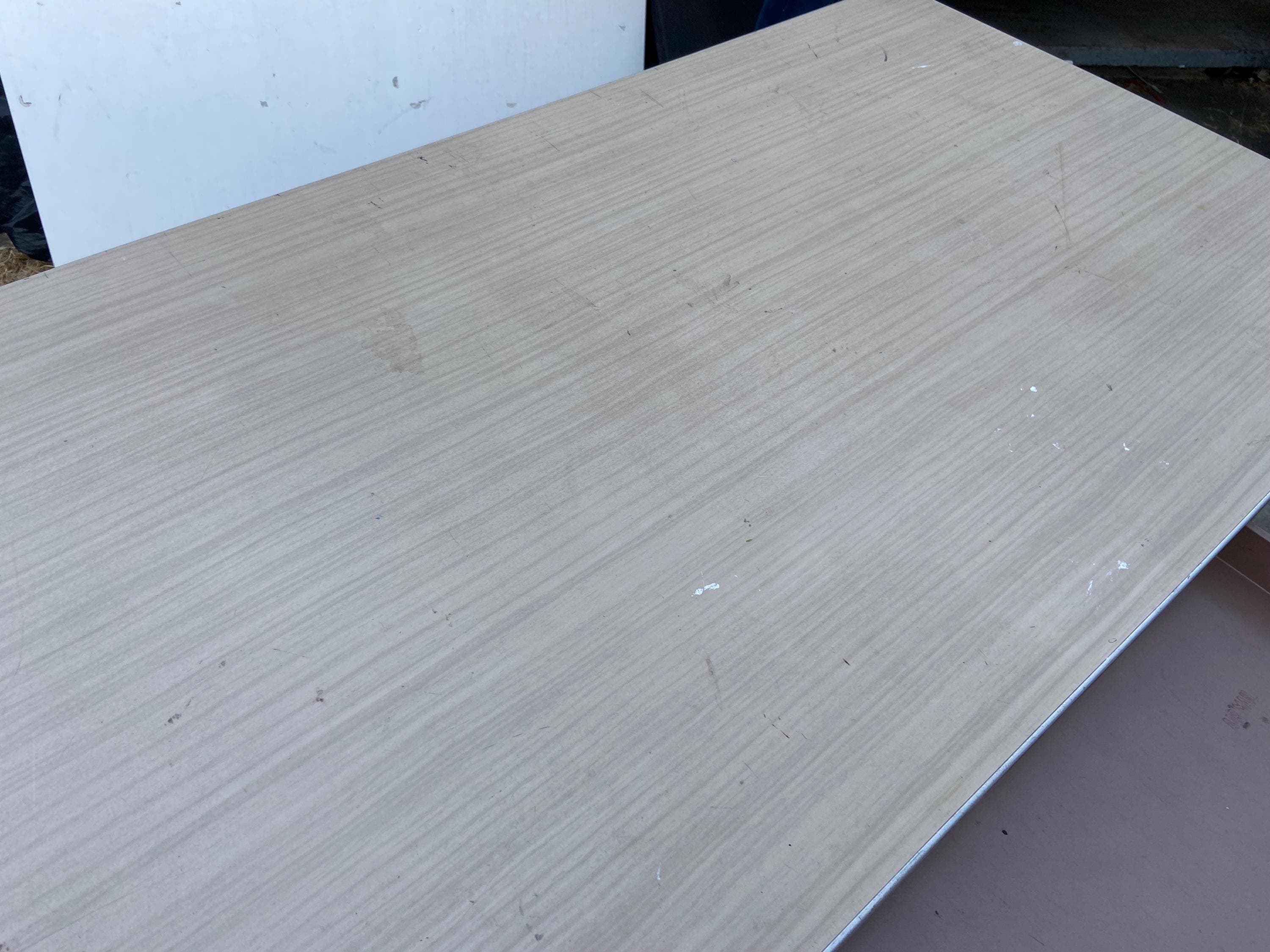 vintage art metal mid century modern tanker desk shop table - Thumbnail 4