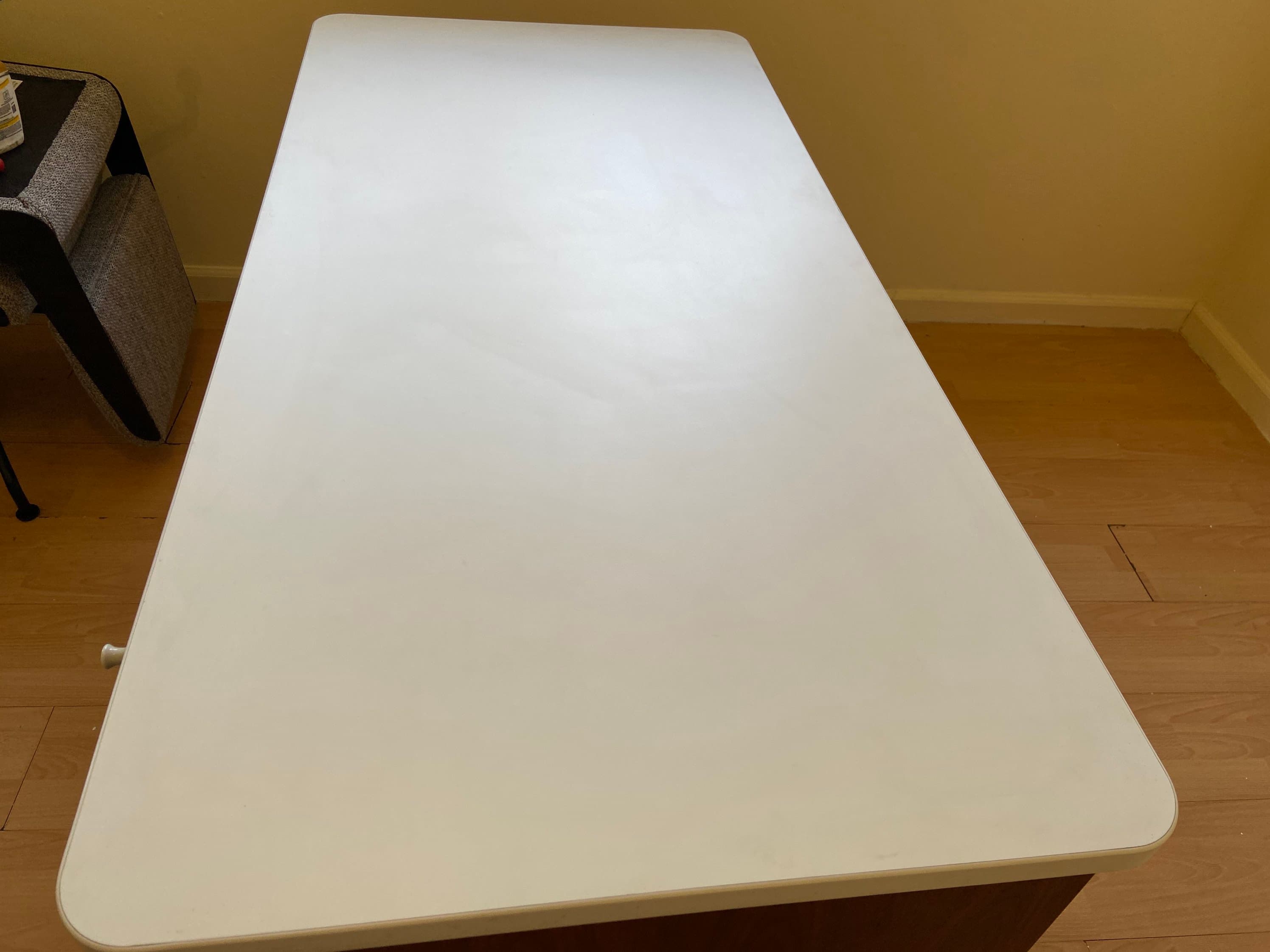 Vintage mid century modern wood veneer executive desk - Thumbnail 6