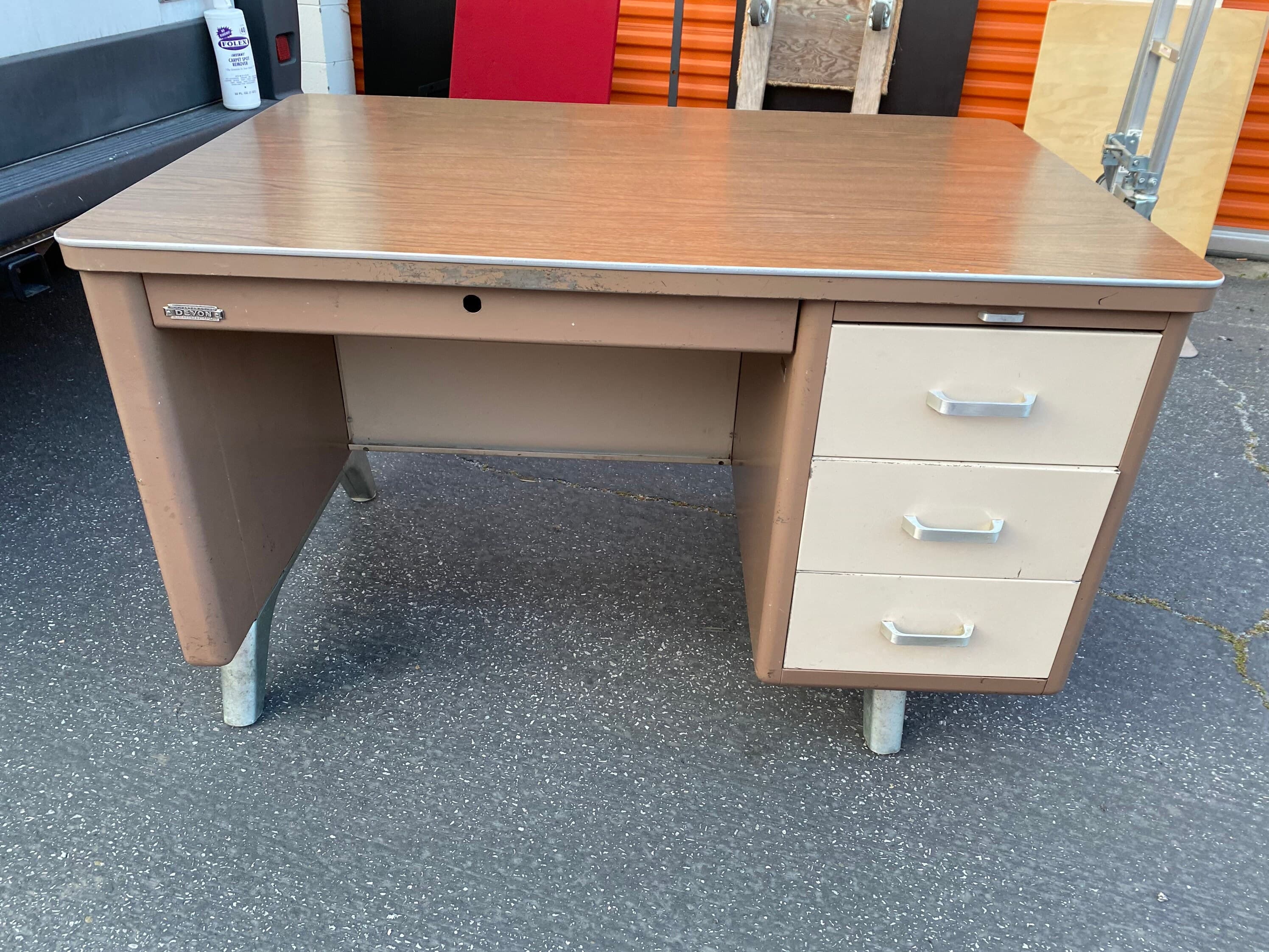 Devon vintage metal tanker desk - Thumbnail 10