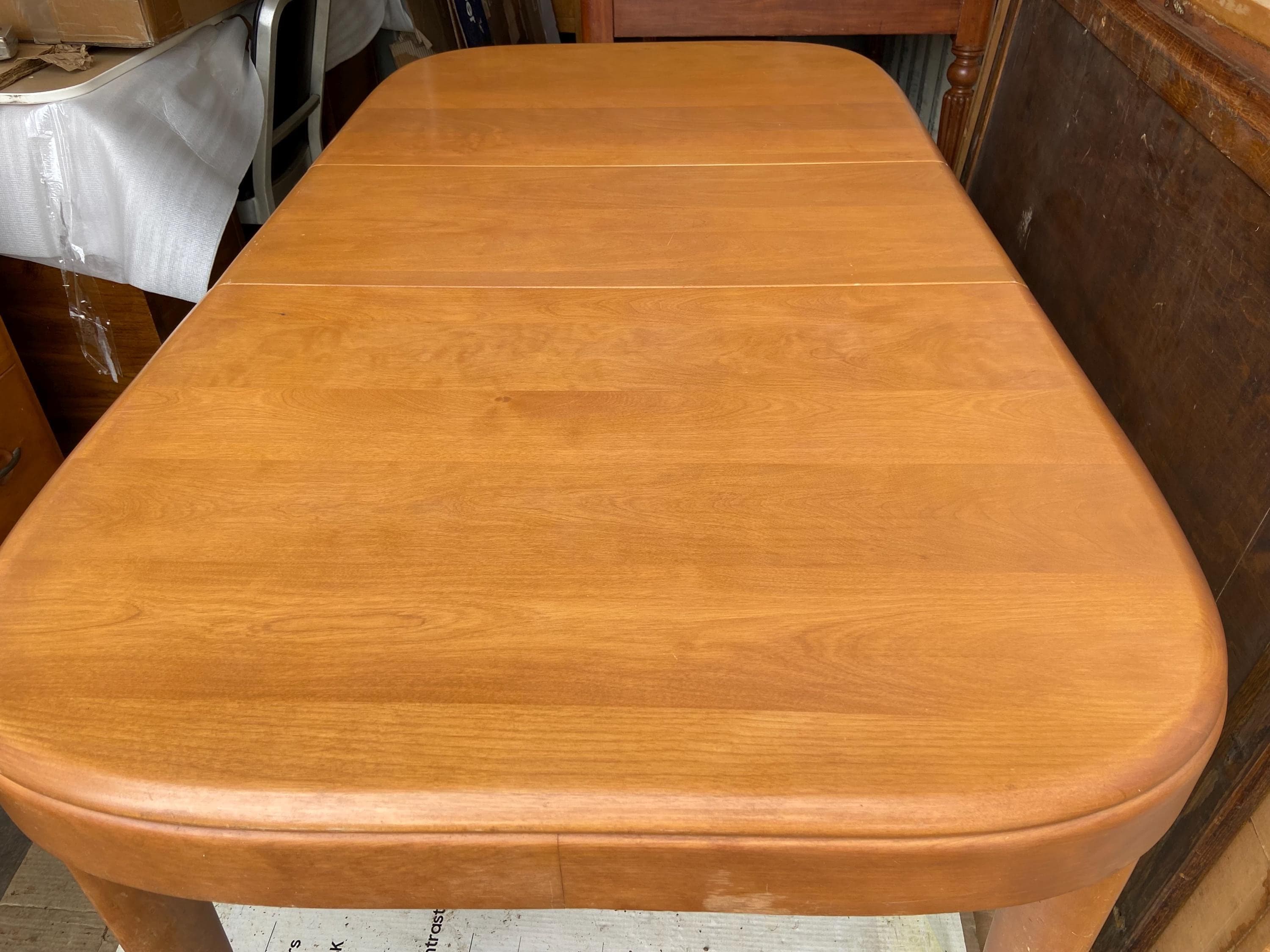 heywood wakefield mid century modern dining table with leaf 64”/34”/29” - Thumbnail 6
