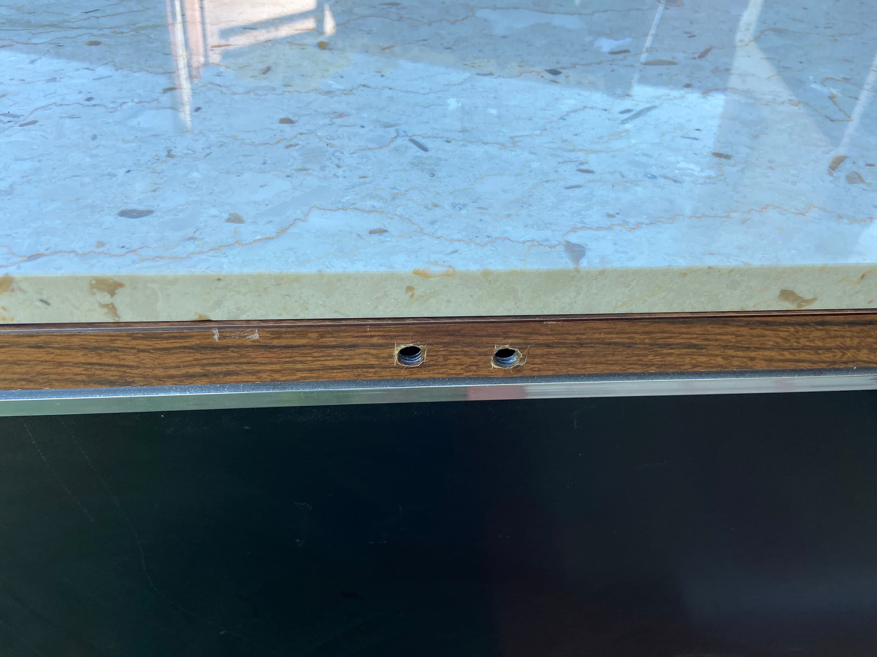 Florence knoll style marble top metal credenza - Thumbnail 7