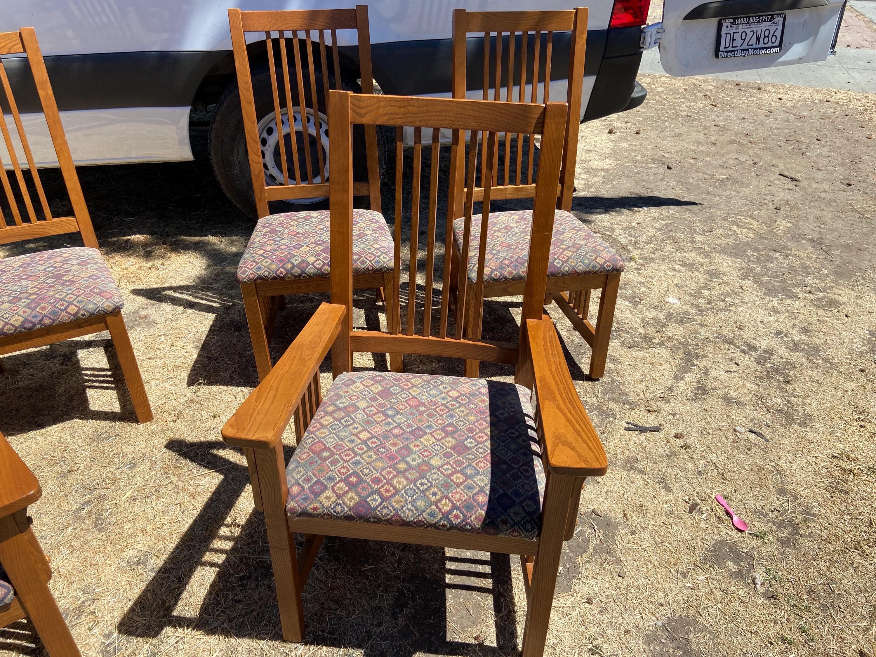 late 20th century basset furniture mission arts & crafts oak dining chairs set of 6 - Thumbnail 3